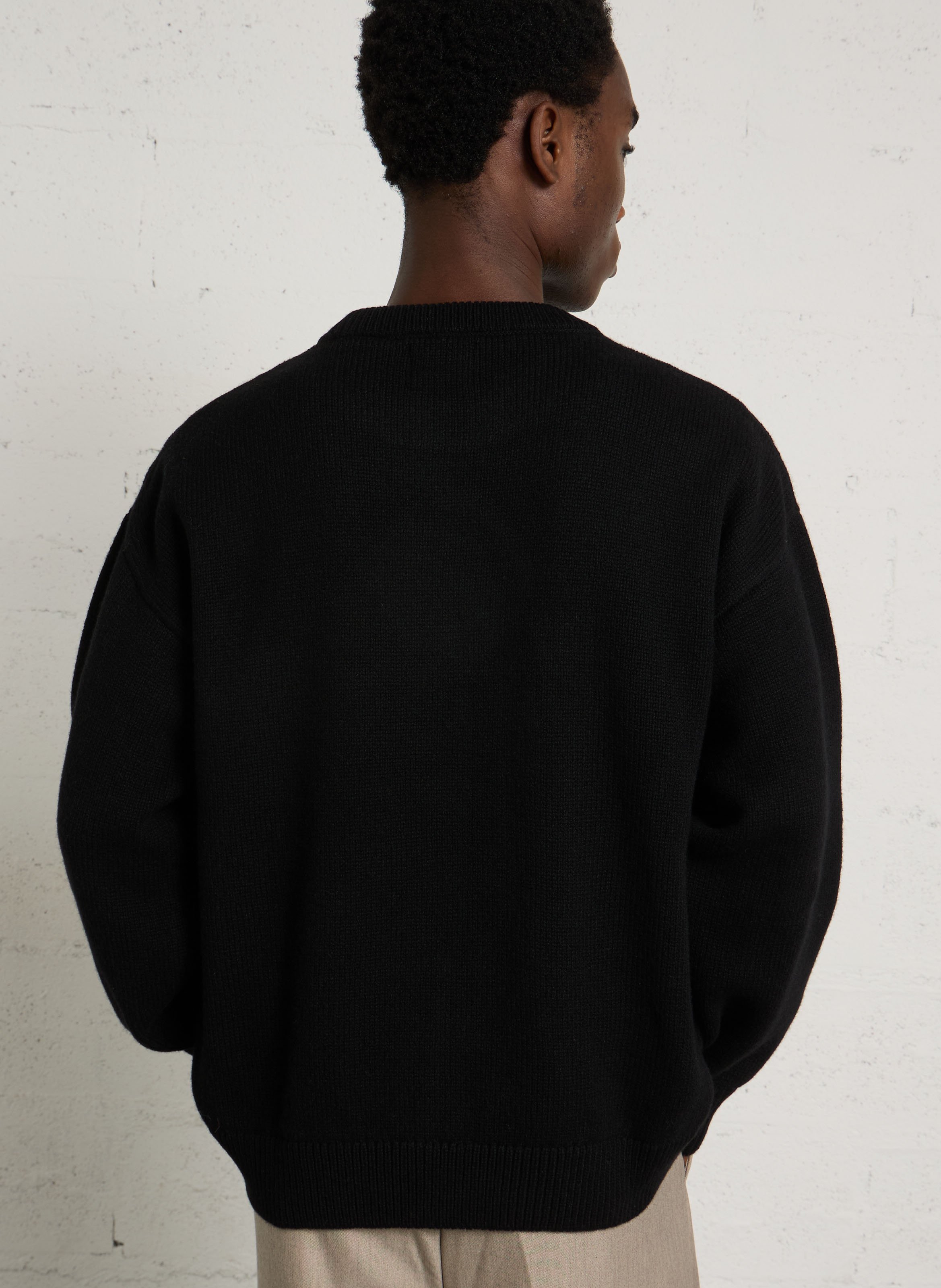 Oversize Rundhalsausschnitt-Pullover aus recycelter Wolle COLORFUL STANDARD Schwarz