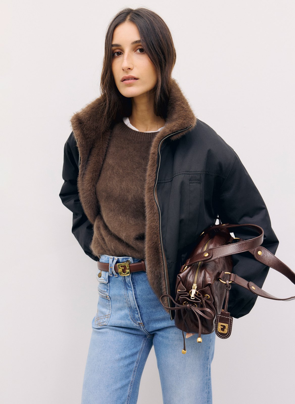 Manteau réversible effet fourrure GERARD DAREL Bruin