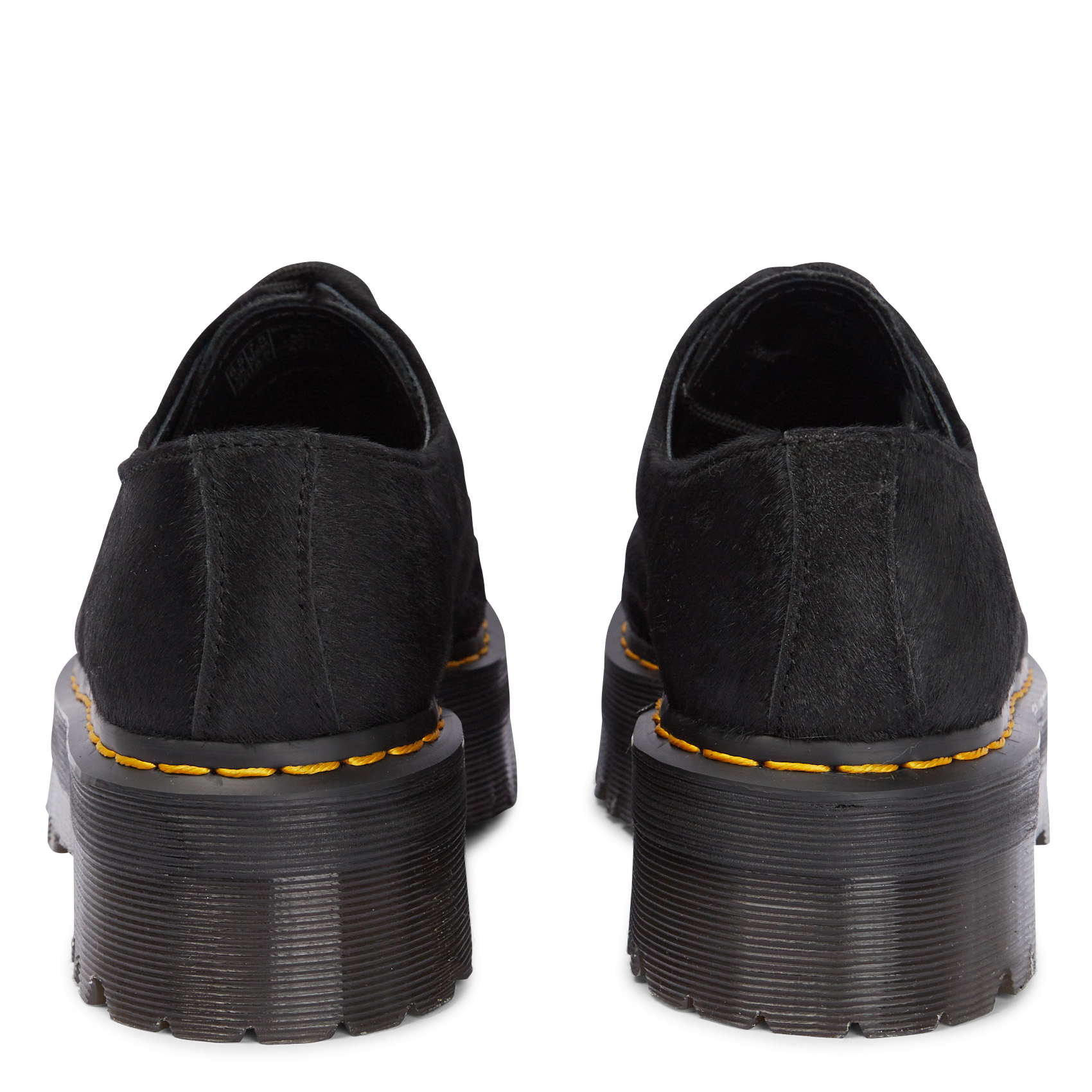 Fuzzy leather platform Derby shoes DR. MARTENS Black