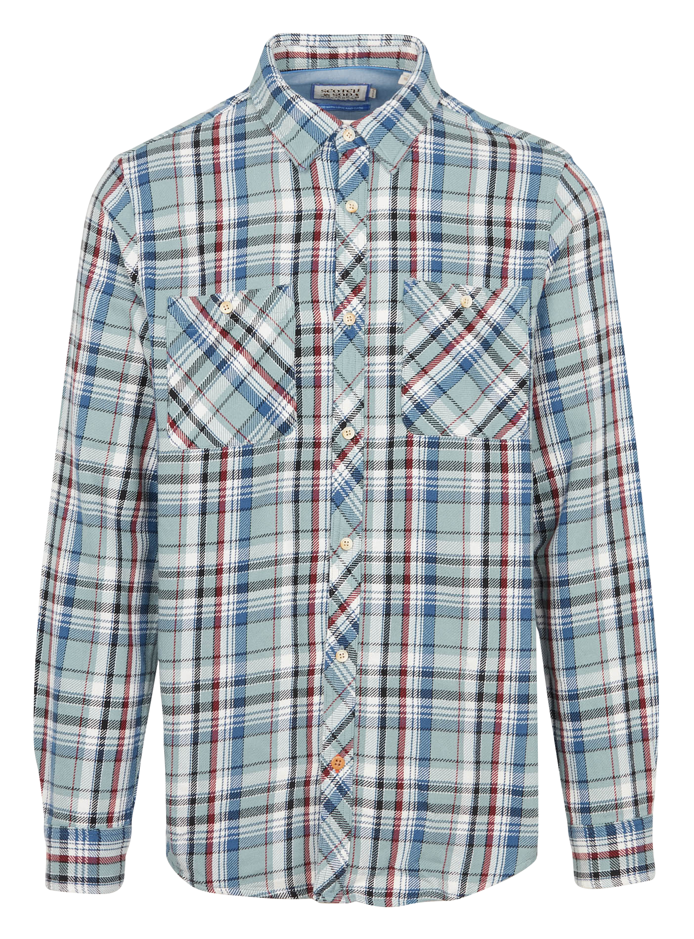 Straight cotton shirt with classic collar SCOTCH AND SODA Blue