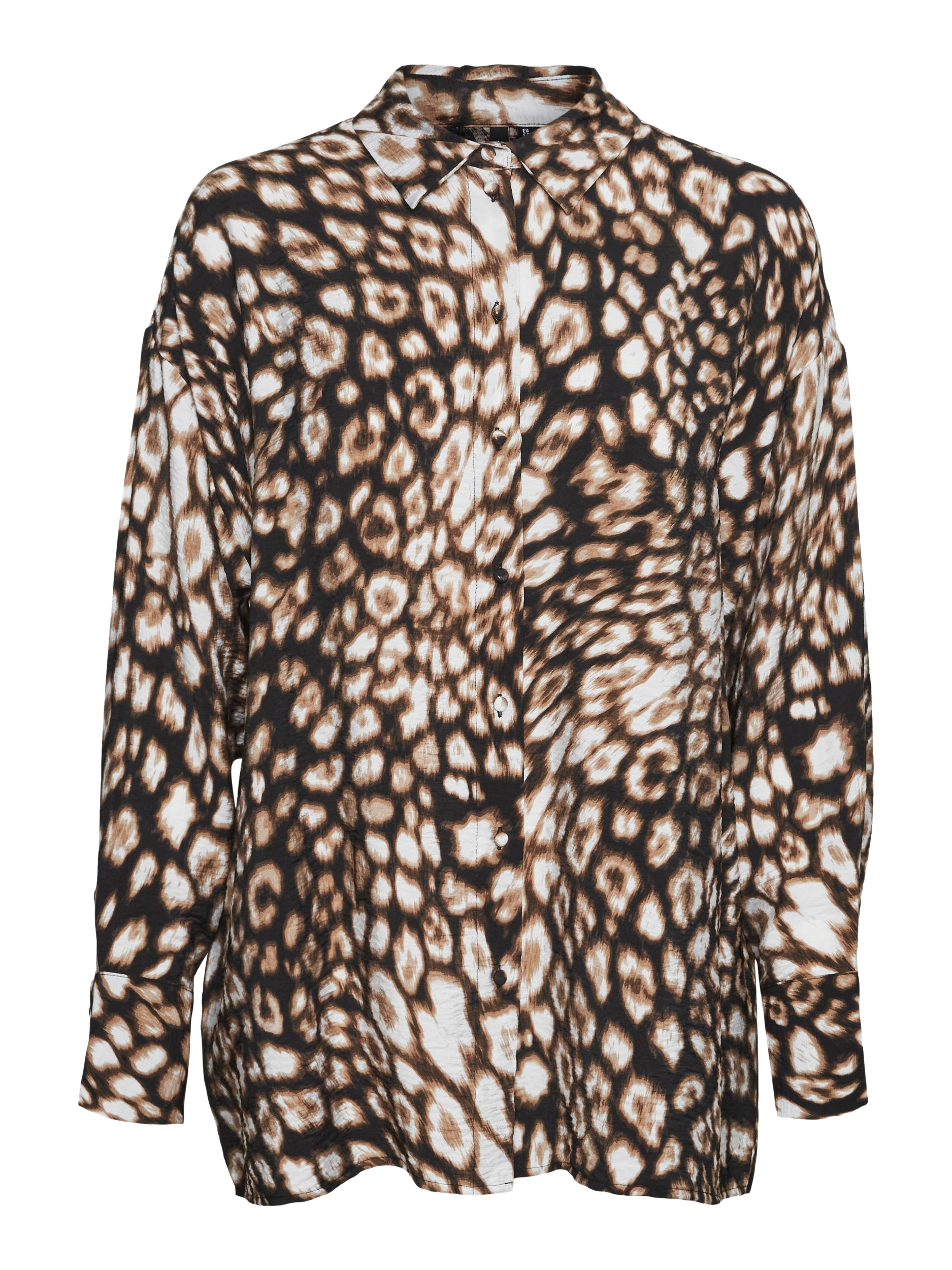 Straight cotton shirt with classic collar VERO MODA CURVE Black