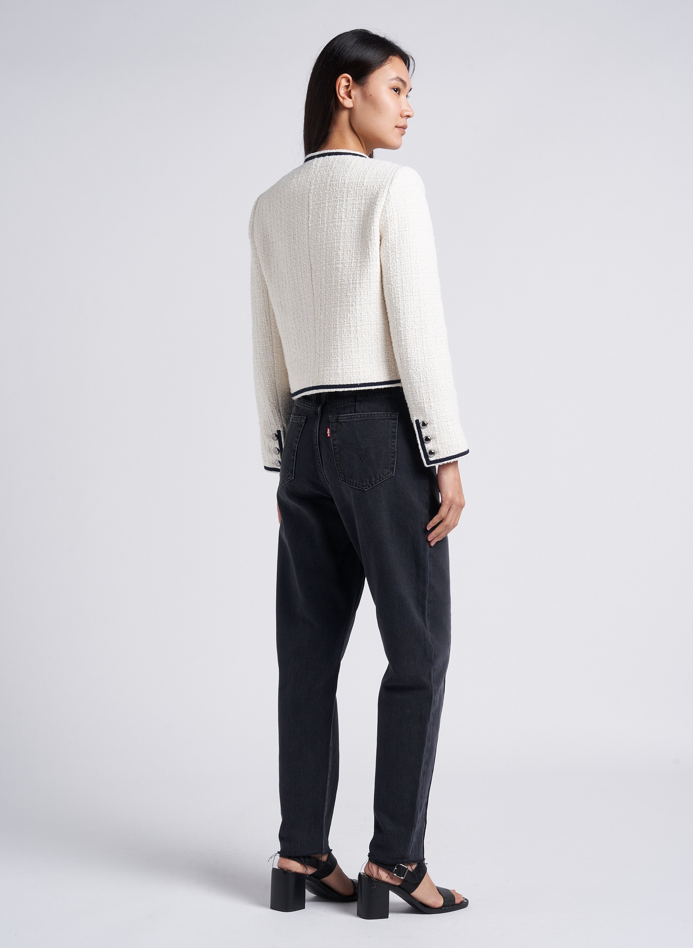 Jean mom taille haute en coton LEVI'S Noir