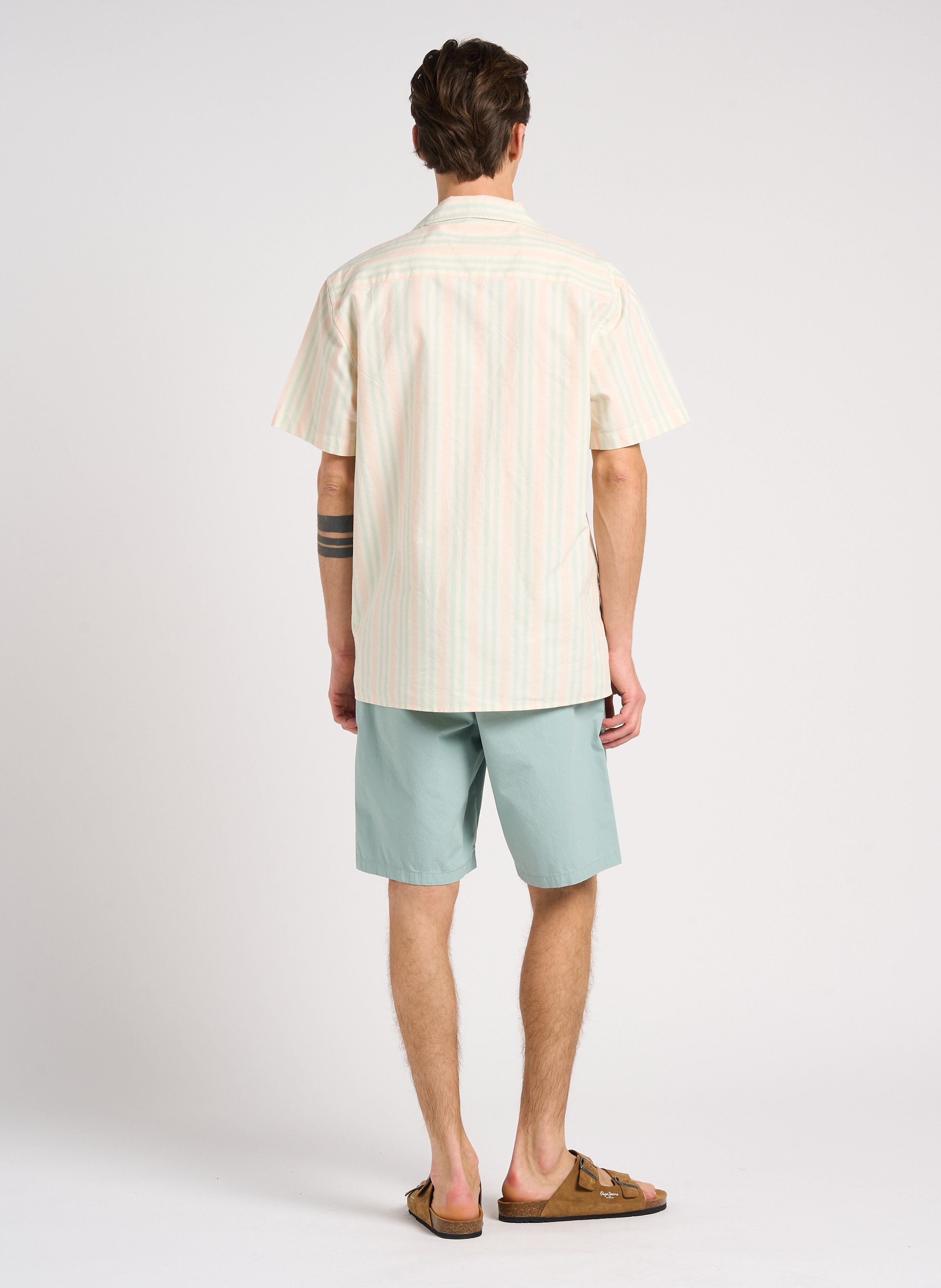 Short droit élastiqué en coton bio KNOWLEDGE COTTON APPAREL Gris