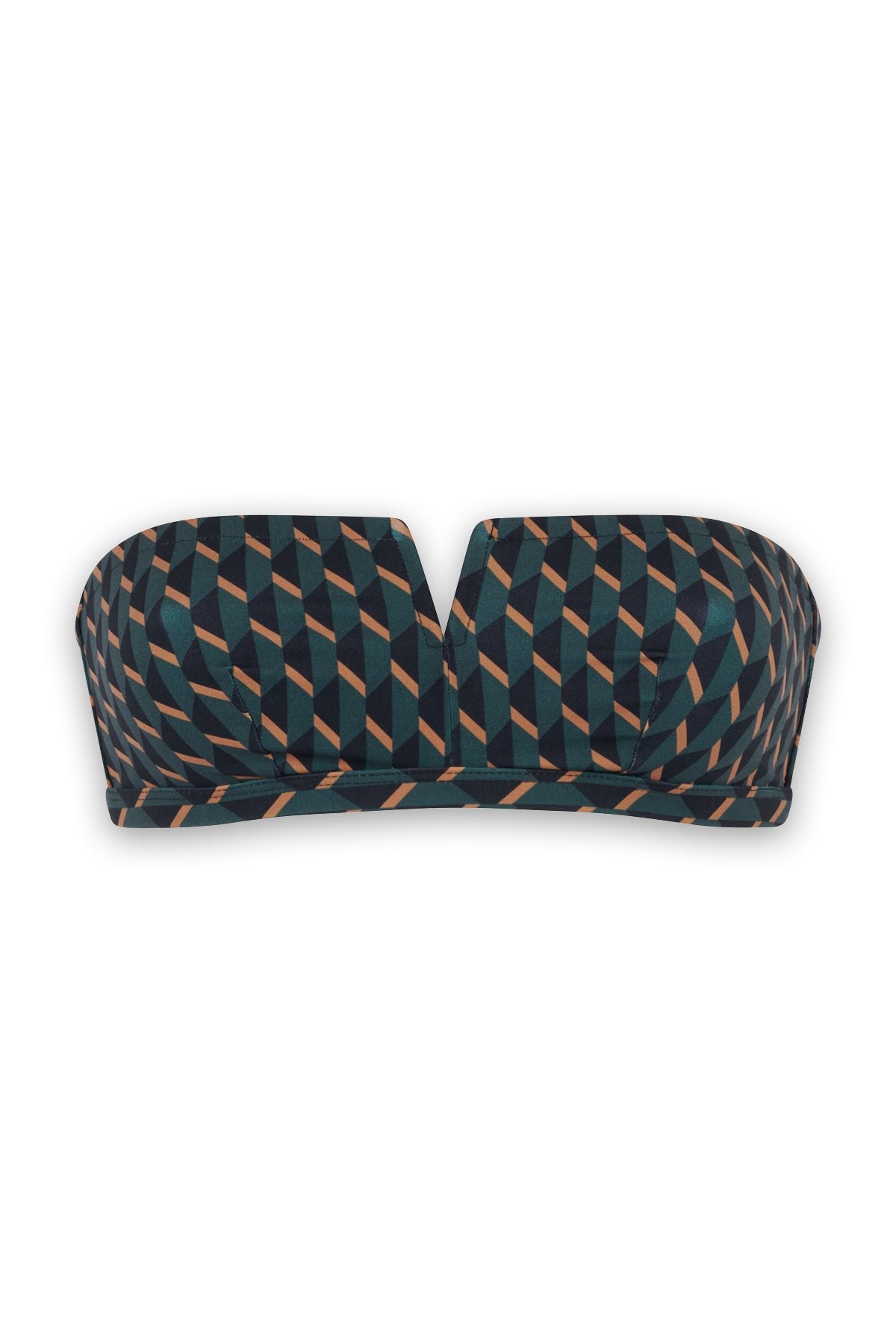 Printed bandeau bikini top APNEE Green