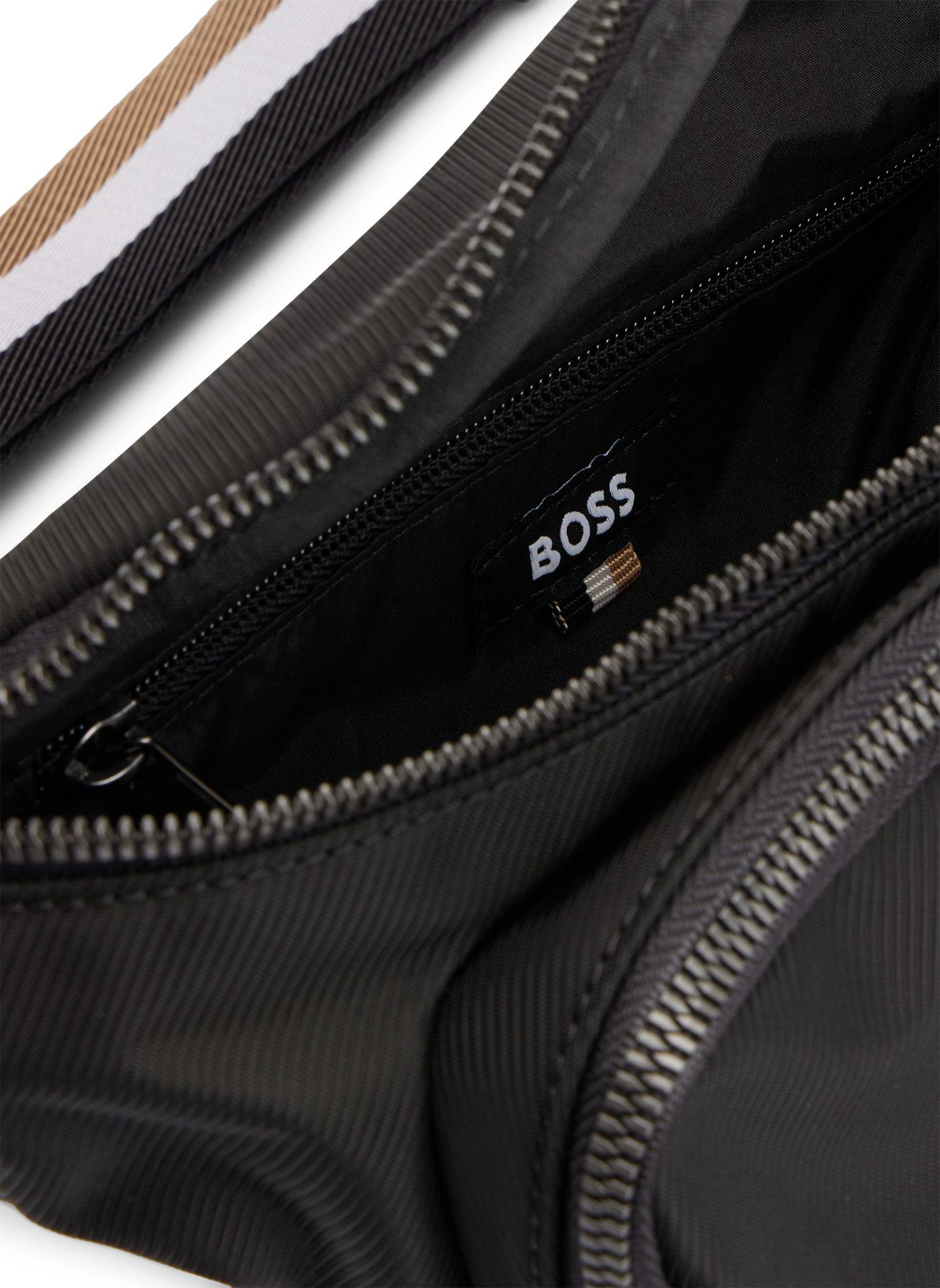 Printed canvas waist bag BOSS Black
