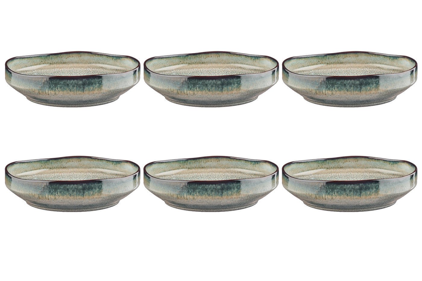 Stoneware deep plate - 6 pieces BJORN Grey