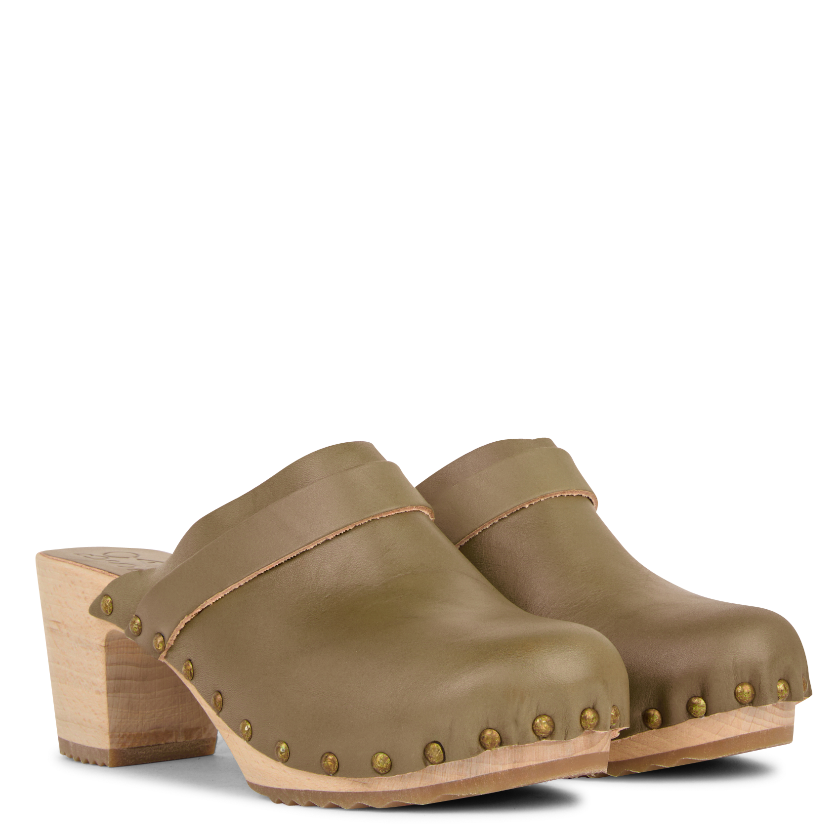High leather sandals BOSABO Khaki