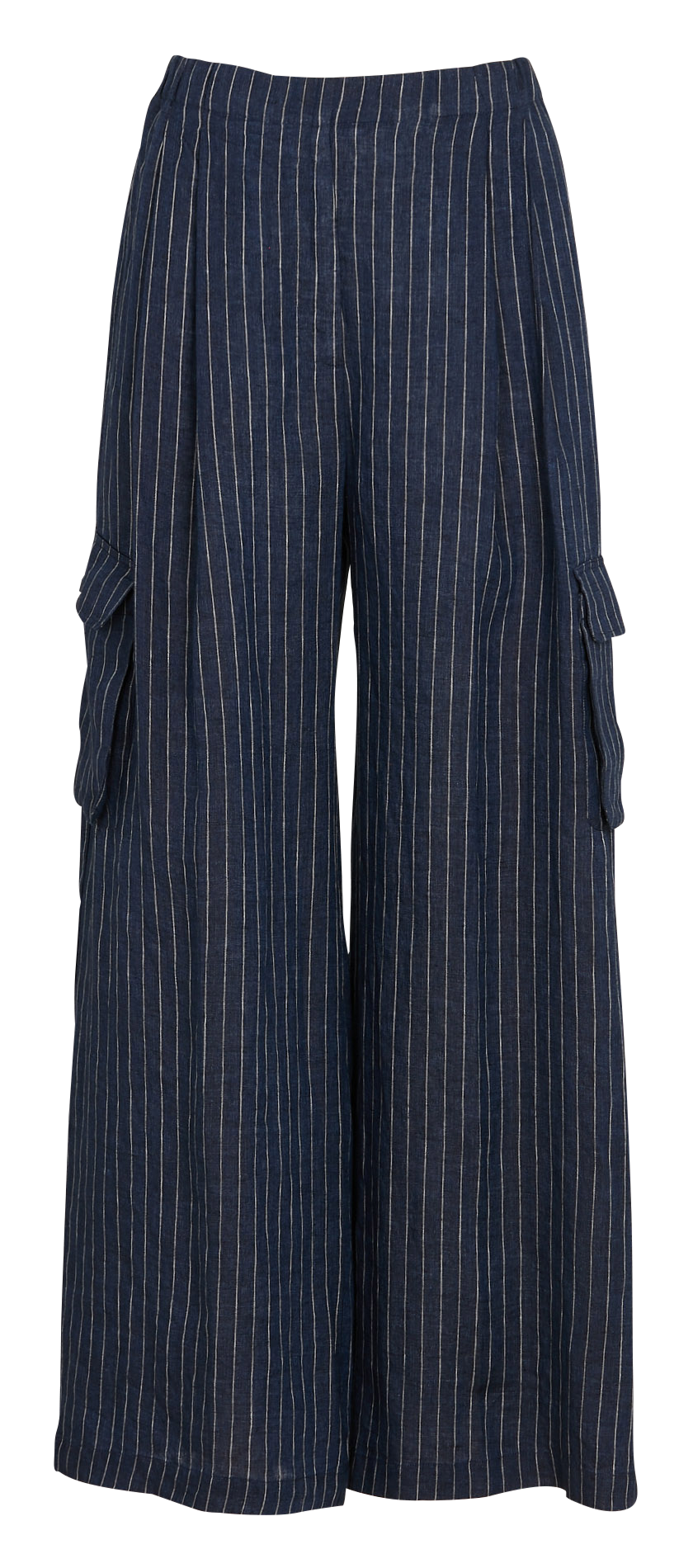Straight linen trousers DIEGA Blue