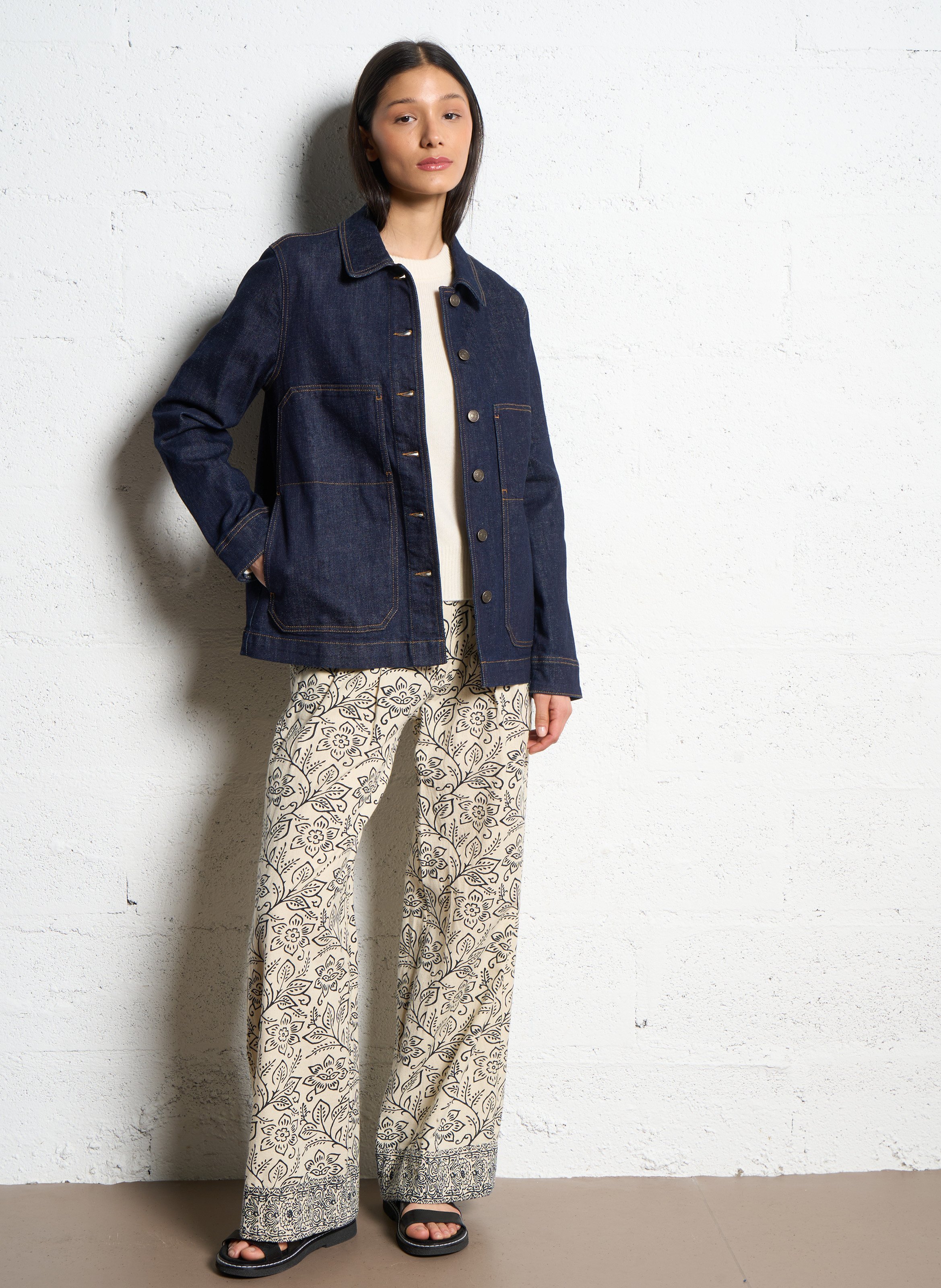 Oversize Rundhalsausschnitt Kaschmirpullover KUJTEN Weiss