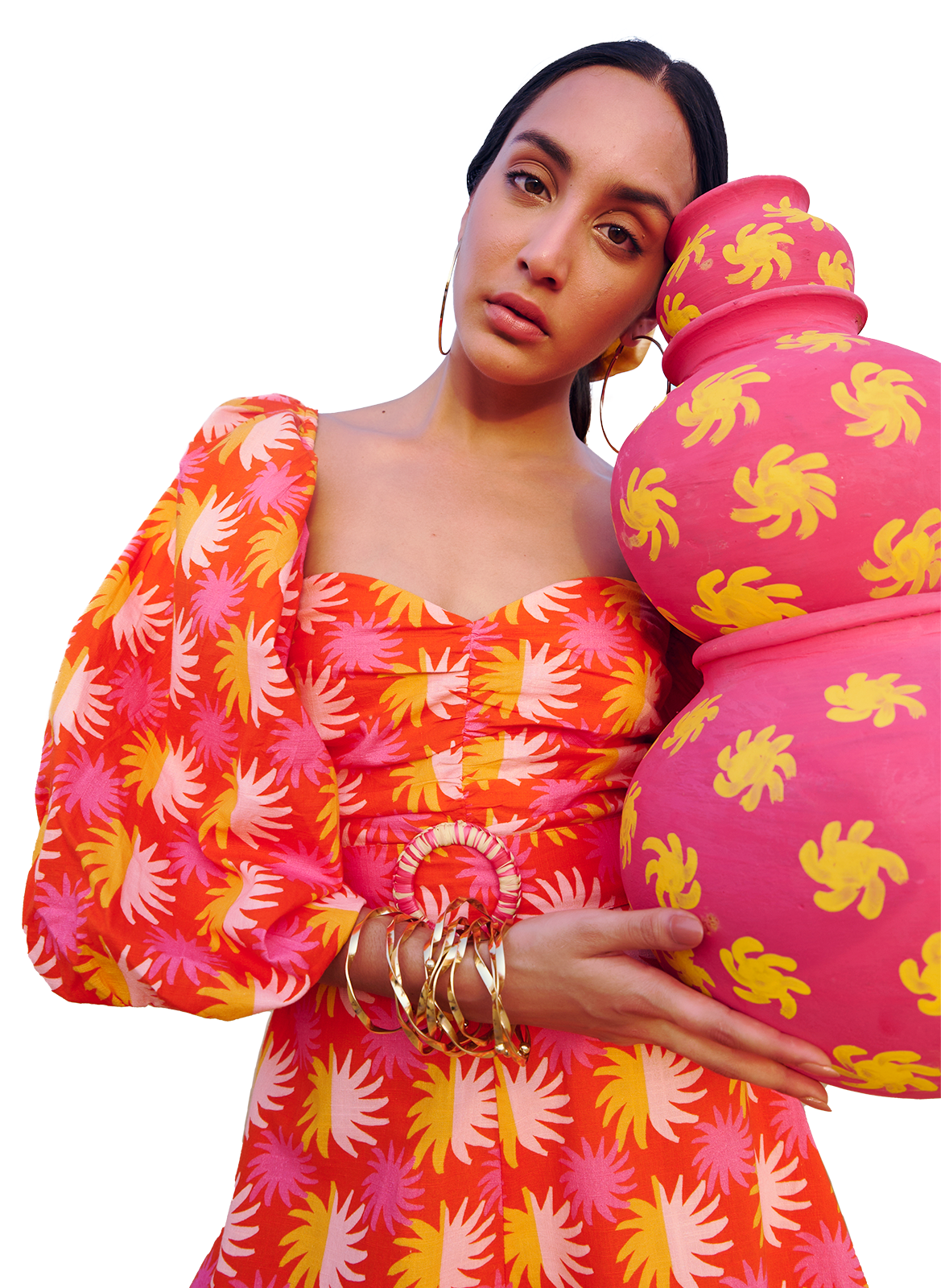 Cotton playsuit SUNDRESS Orange