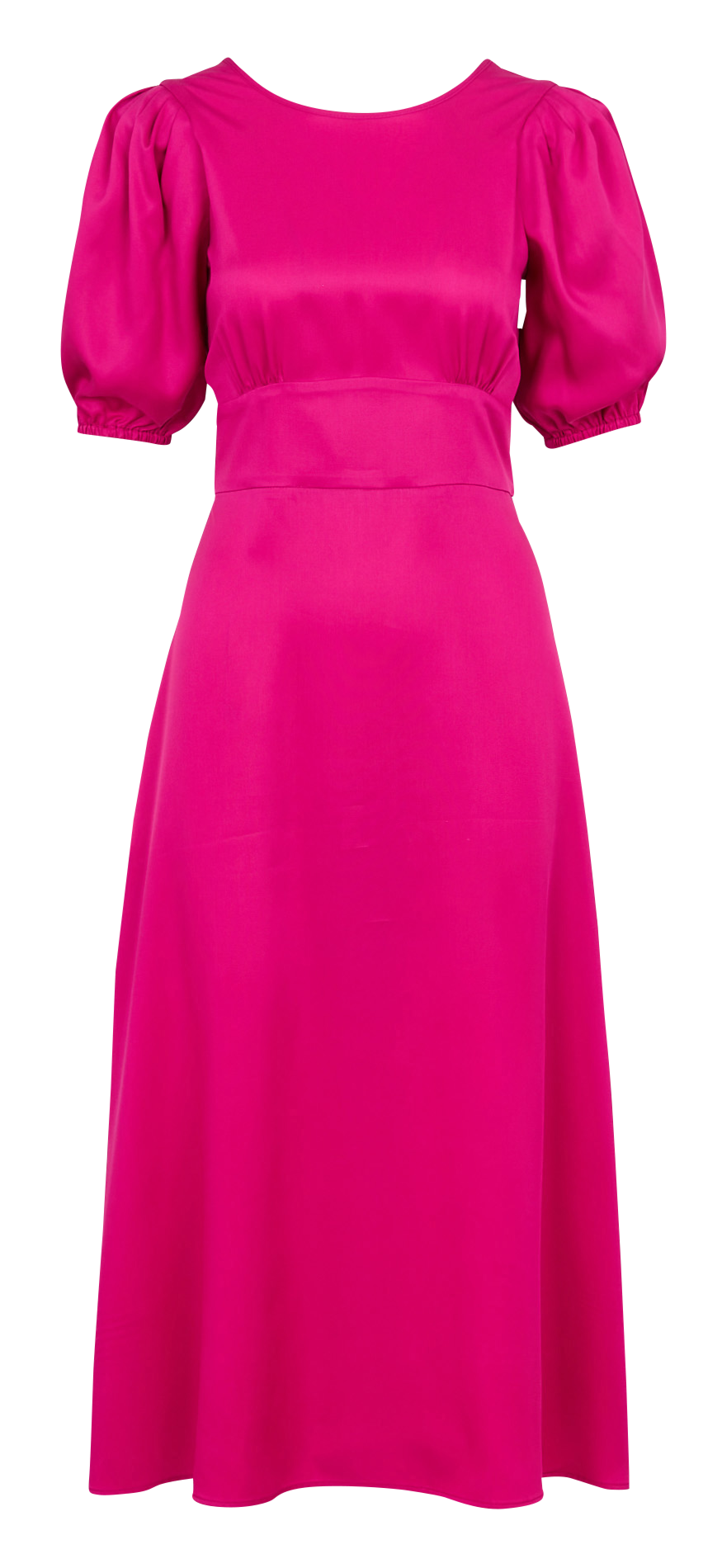 Rechte jurk met ronde hals Roze