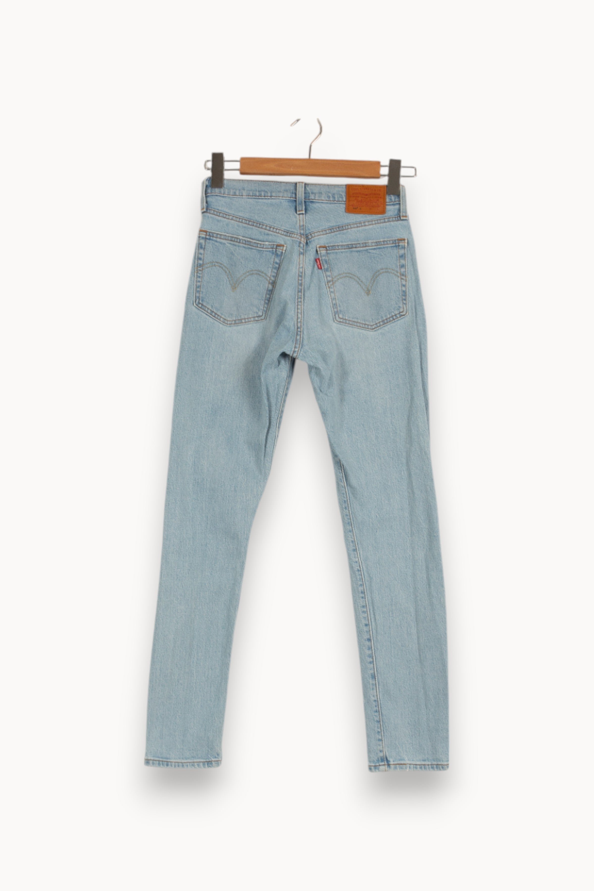 Cropped slim jeans with studs Blue