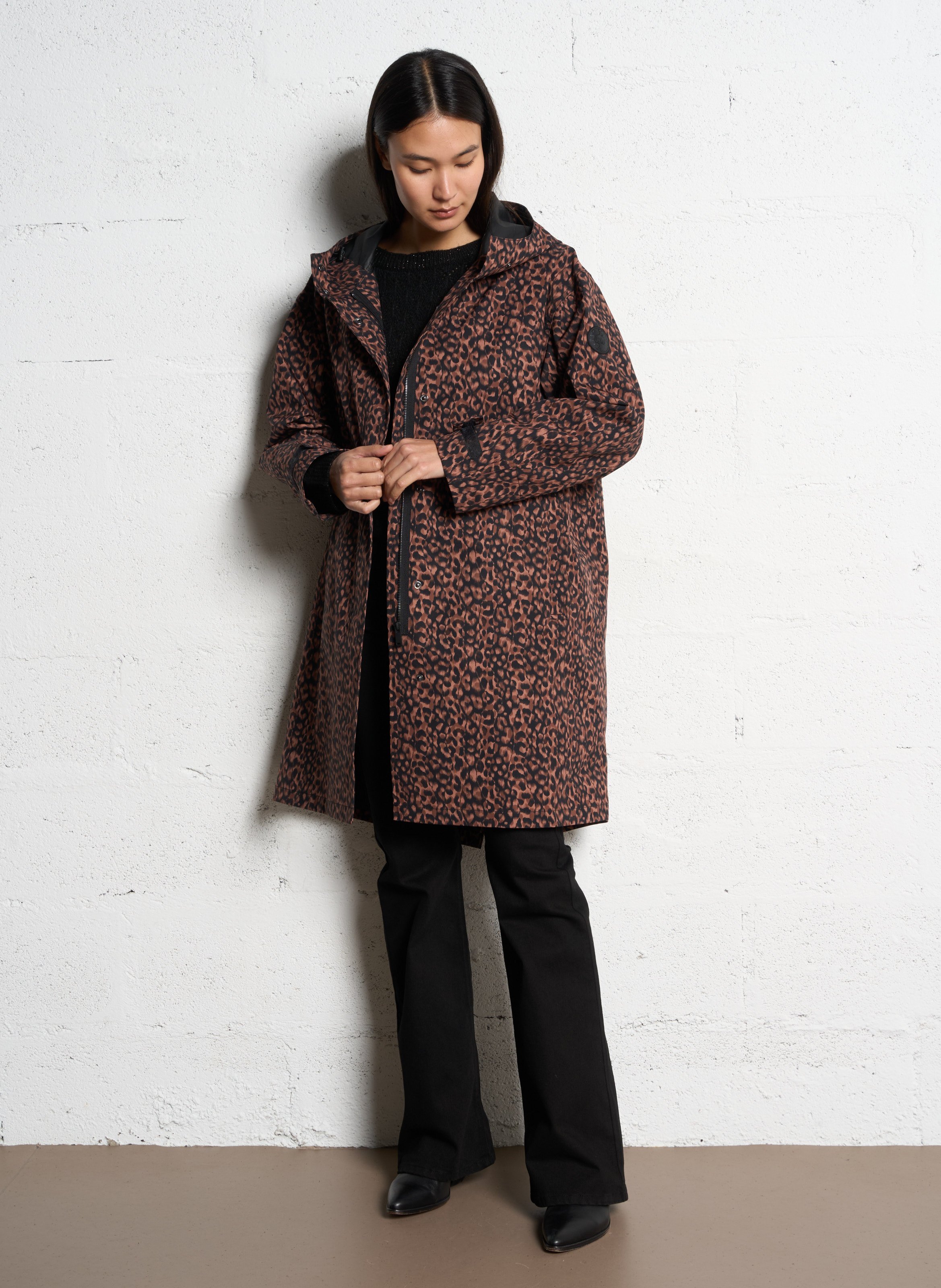 Imperméable oversize imprimé ONE STEP Noir