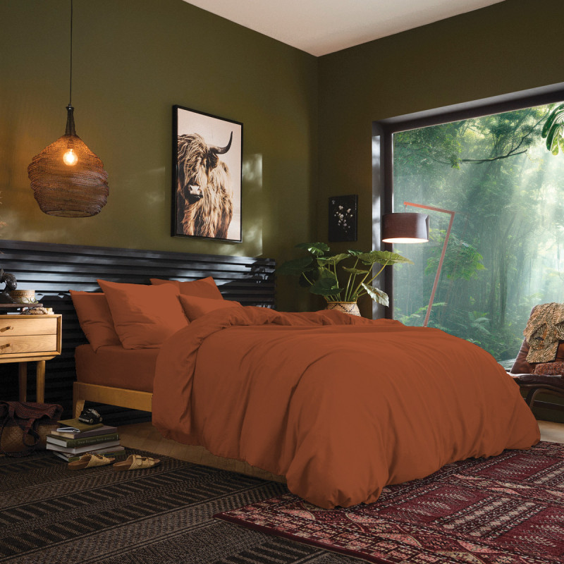 260 x 240 cm "premium" duvet cover for king size bed COTON PUR Brown