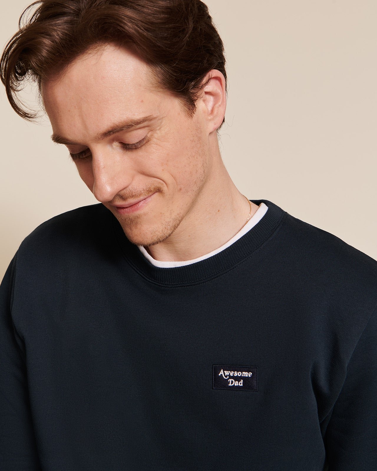 The mini patch awesome dad organic cotton sweatshirt EMOI EMOI Blue