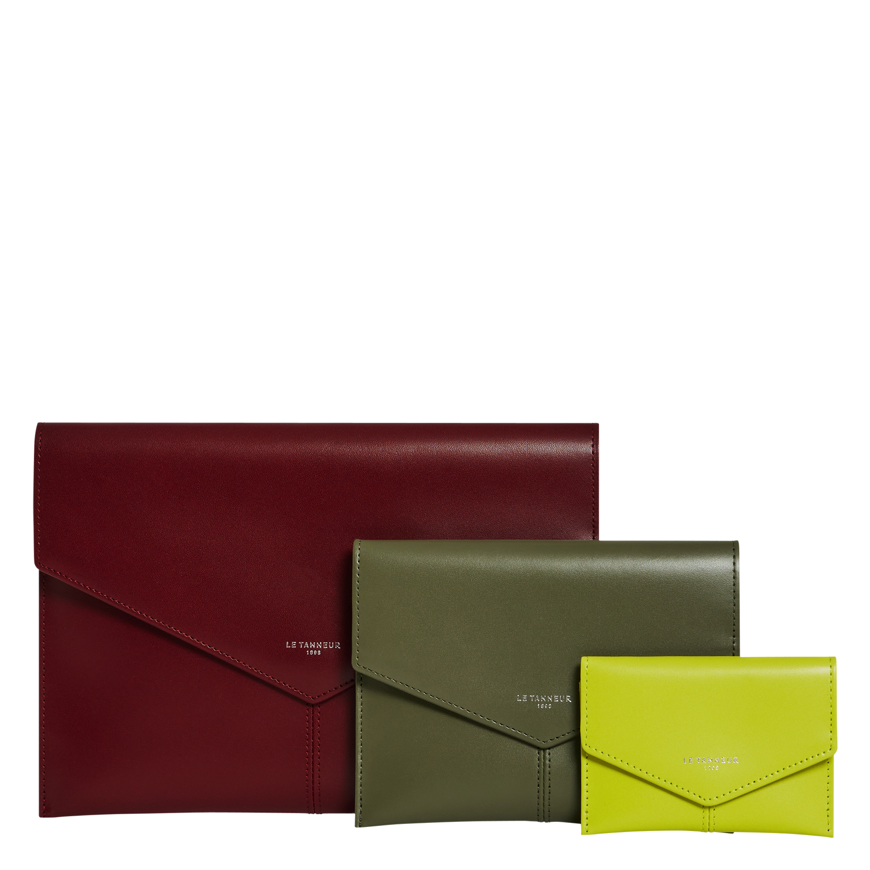 Pochette en cuir LE TANNEUR Rouge