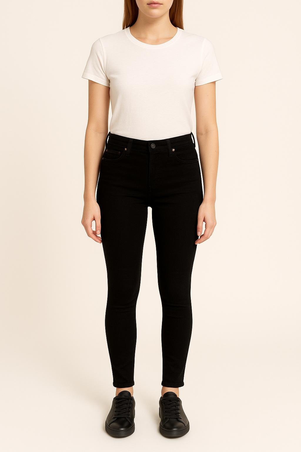 Cropped slim jeans with studs LEVI'S - Seconde main Black