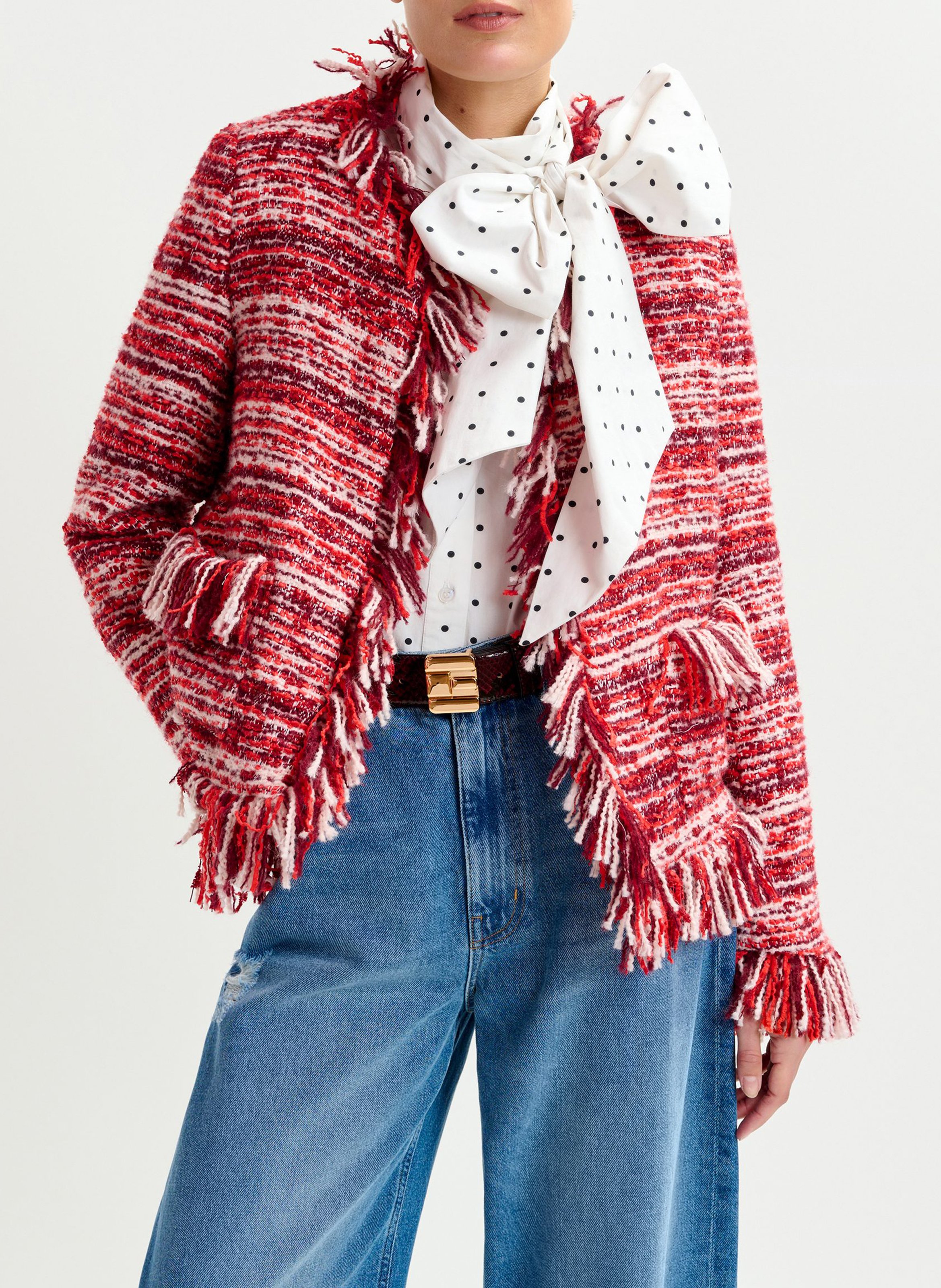 Ceinture en cuir imprimé ESSENTIEL ANTWERP Rouge