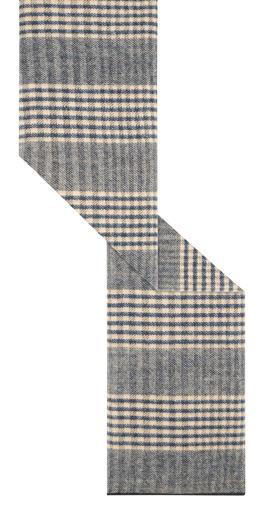 Large check scarf PABLO Blue