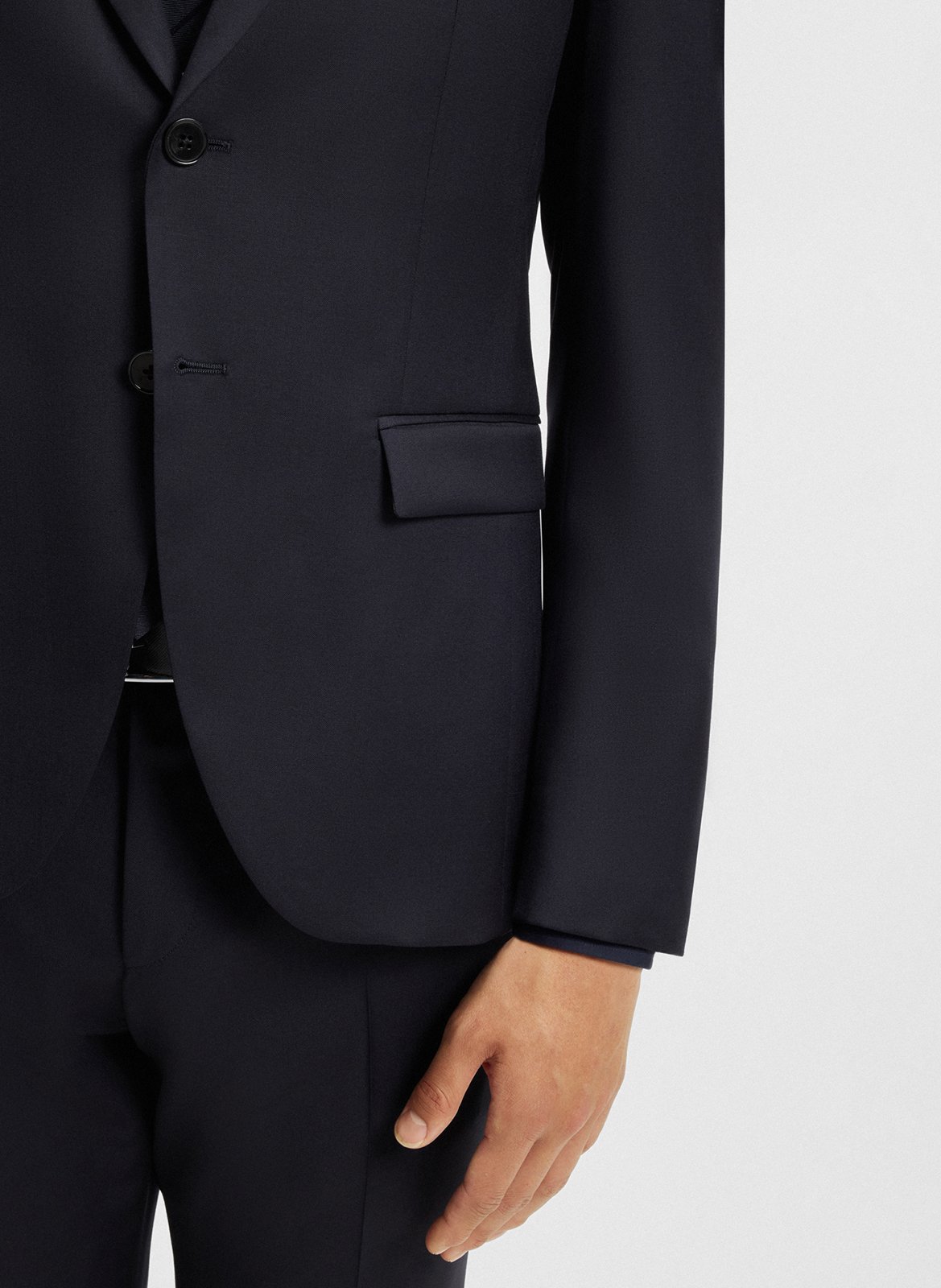 Regular-fit wool jacket with tailored collar Blue