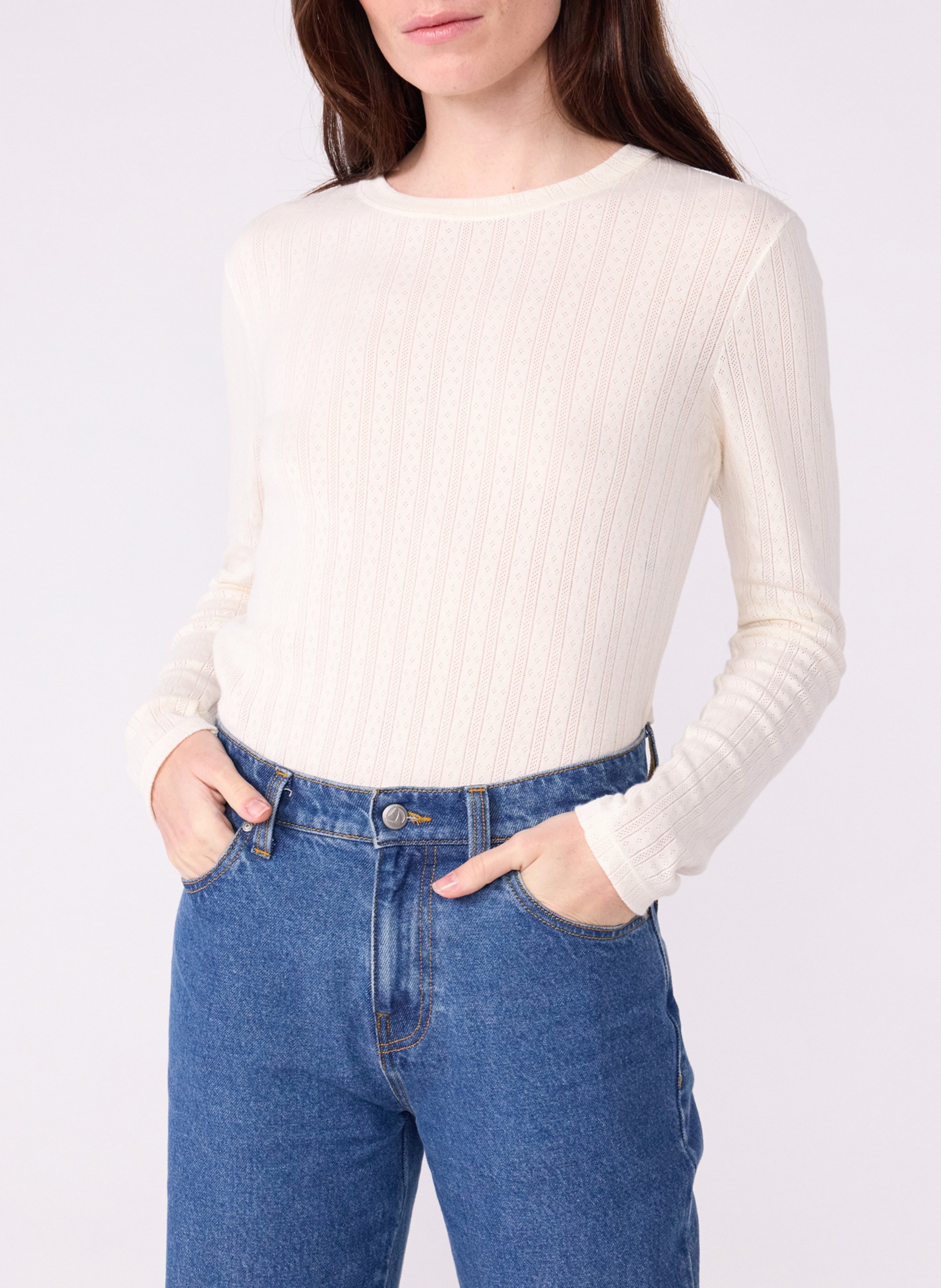 Tee-shirt ajusté en coton PETIT BATEAU Blanc