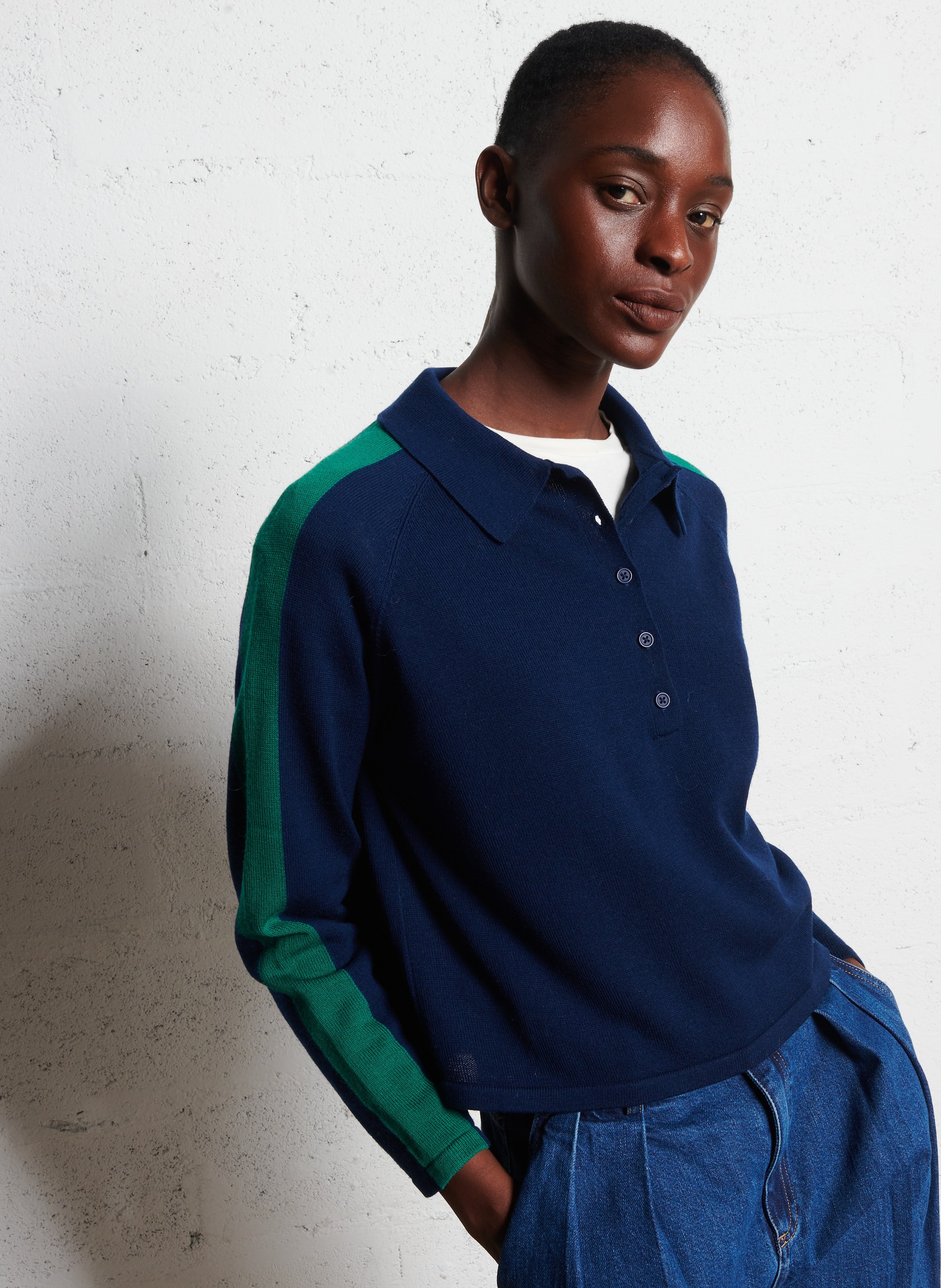 Pull oversize en laine THE TINY BIG SISTER Bleu