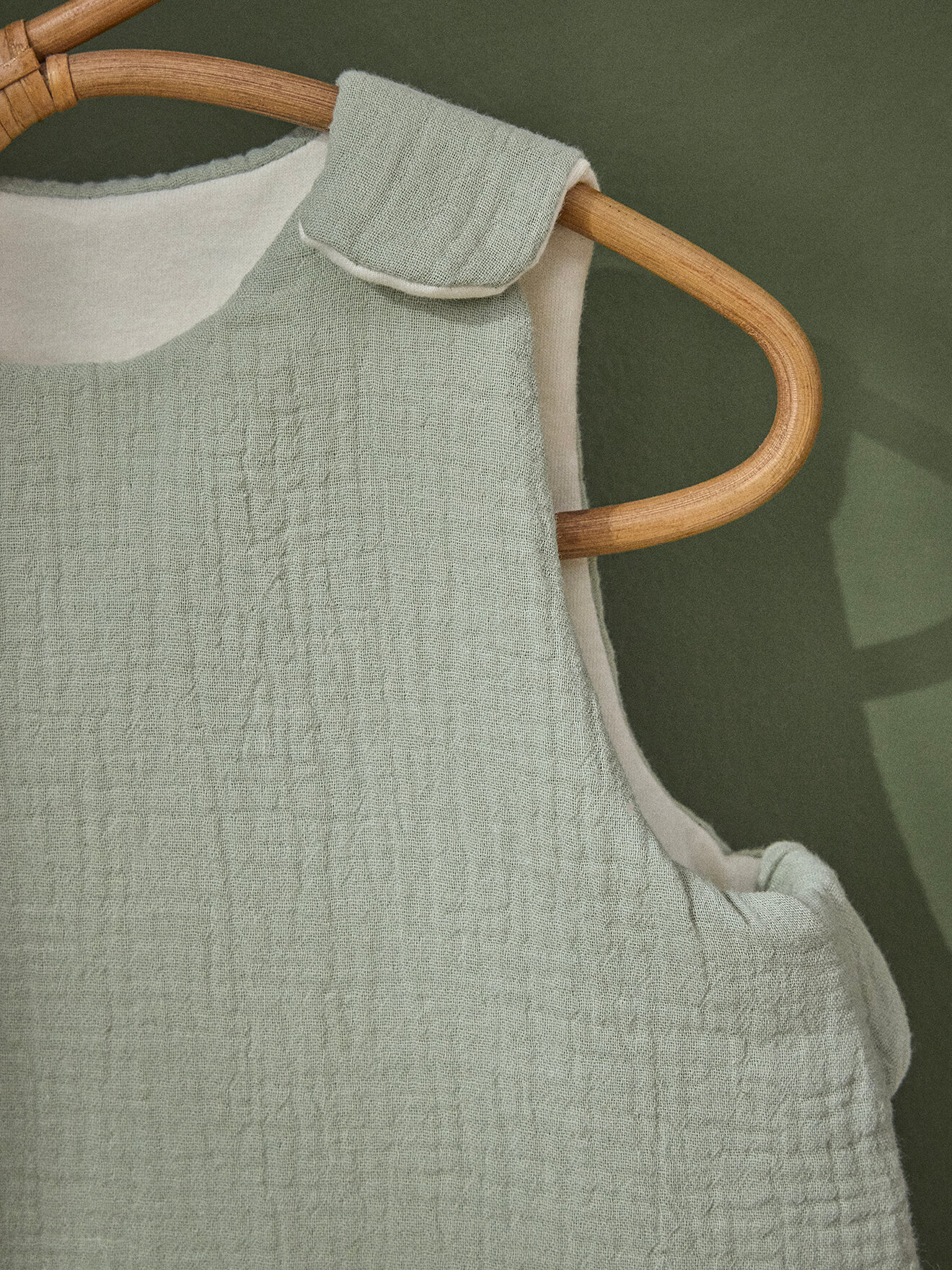 Organic cotton muslin sleeping bag tog 2 CYRILLUS Green