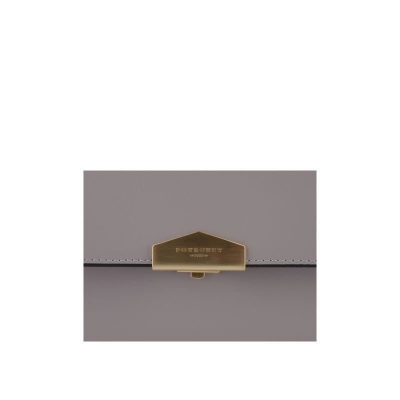 Shoulder bag - cowhide leather POURCHET Purple