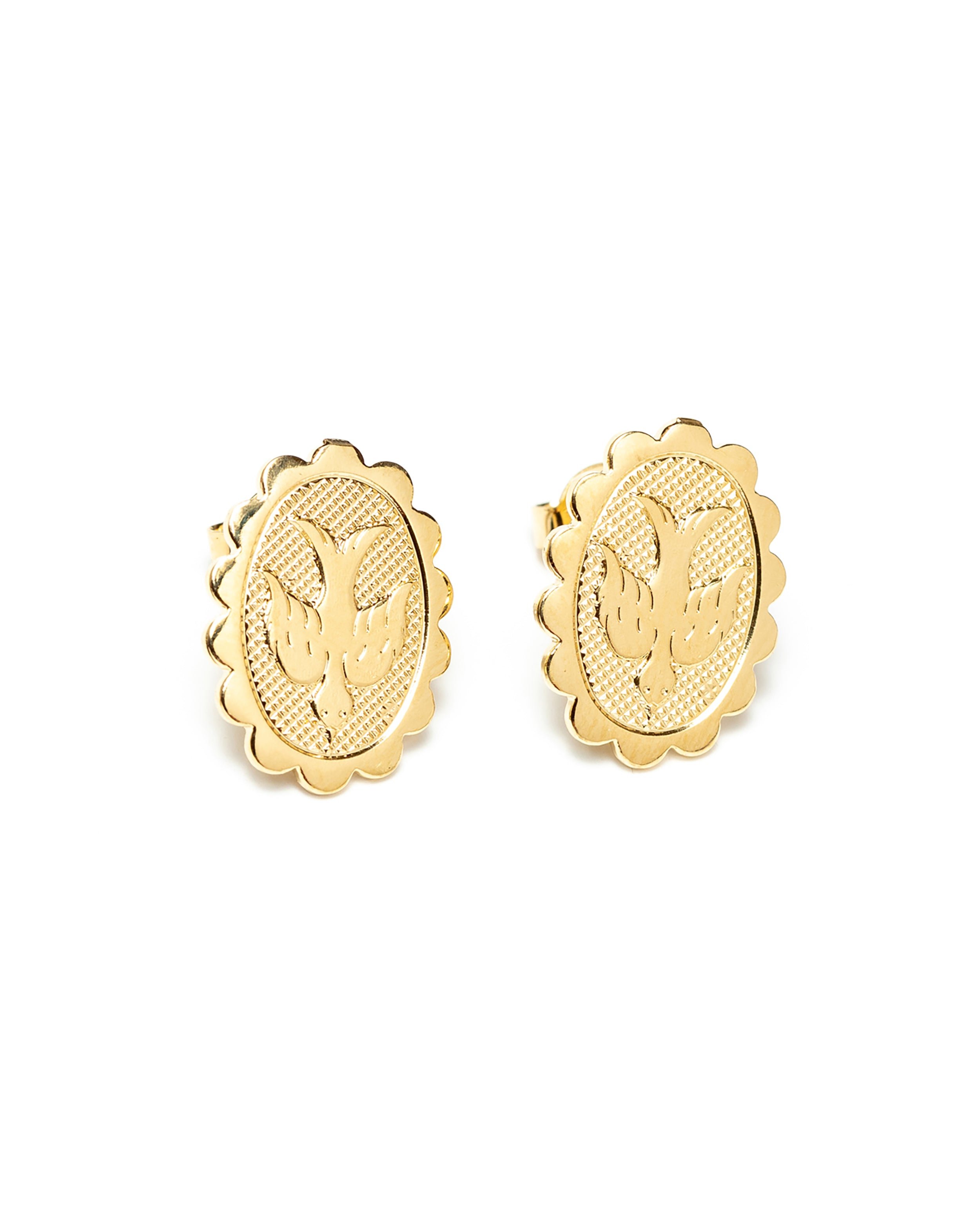 Silver-plated dove stud earrings MONSIEUR SIMONE