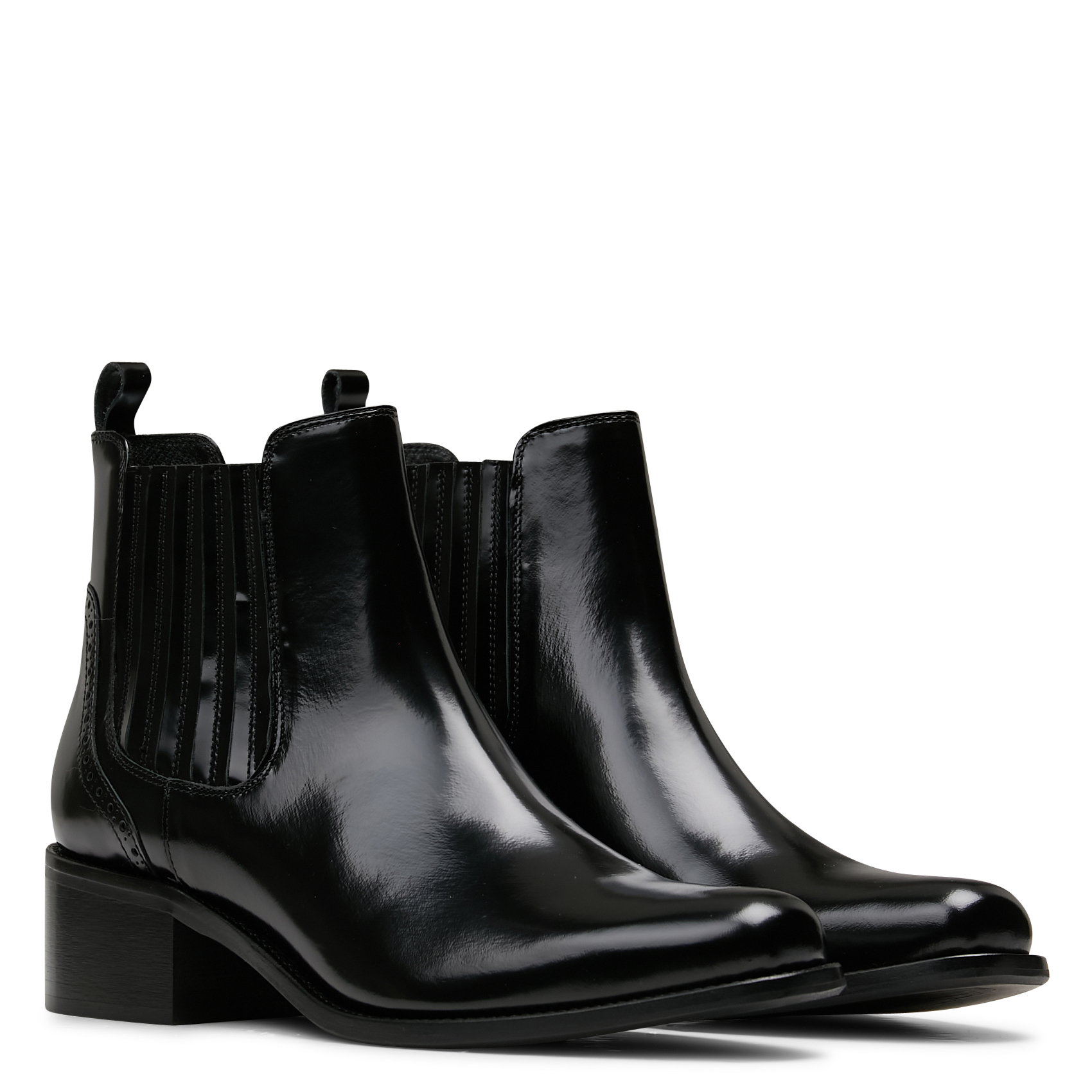 Bottines Chelsea en cuir vernis MAISON 123 Noir