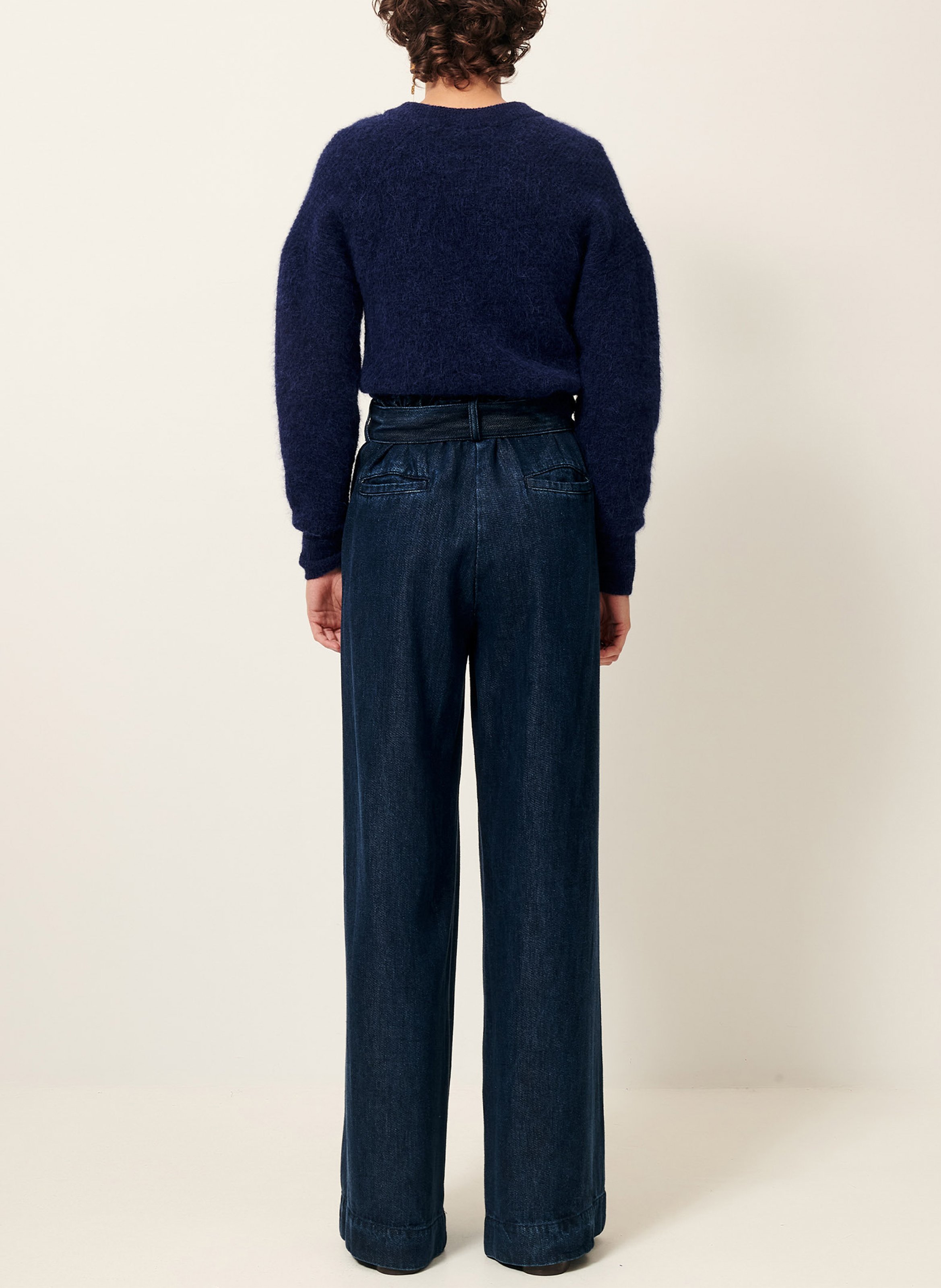 Pantalon large taille haute SESSUN Bleu