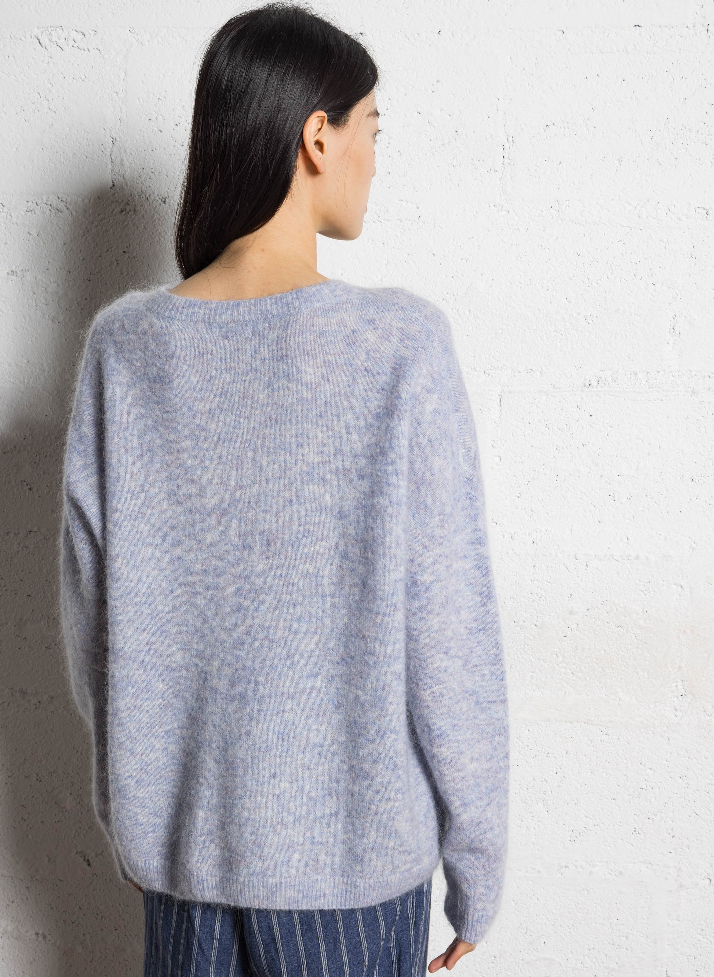 Oversized trui met ronde hals, wolblend JC SOPHIE Blauw