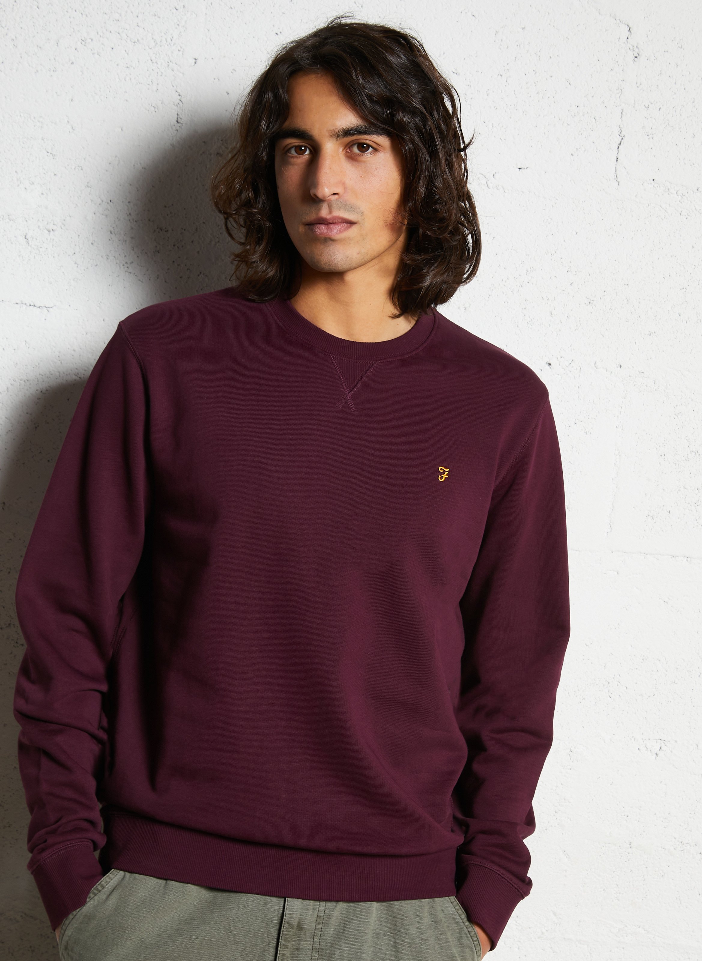 Slim-fit round-neck organic cotton sweatshirt FARAH