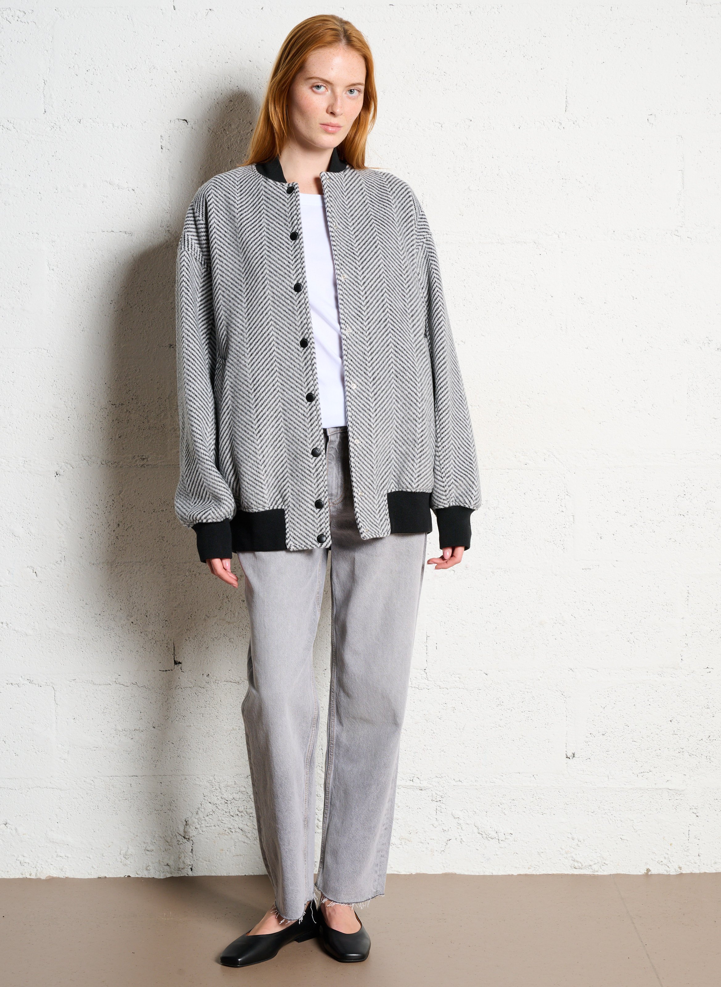 Blouson ample col teddy à motif chevrons IMPERIAL Multicolore