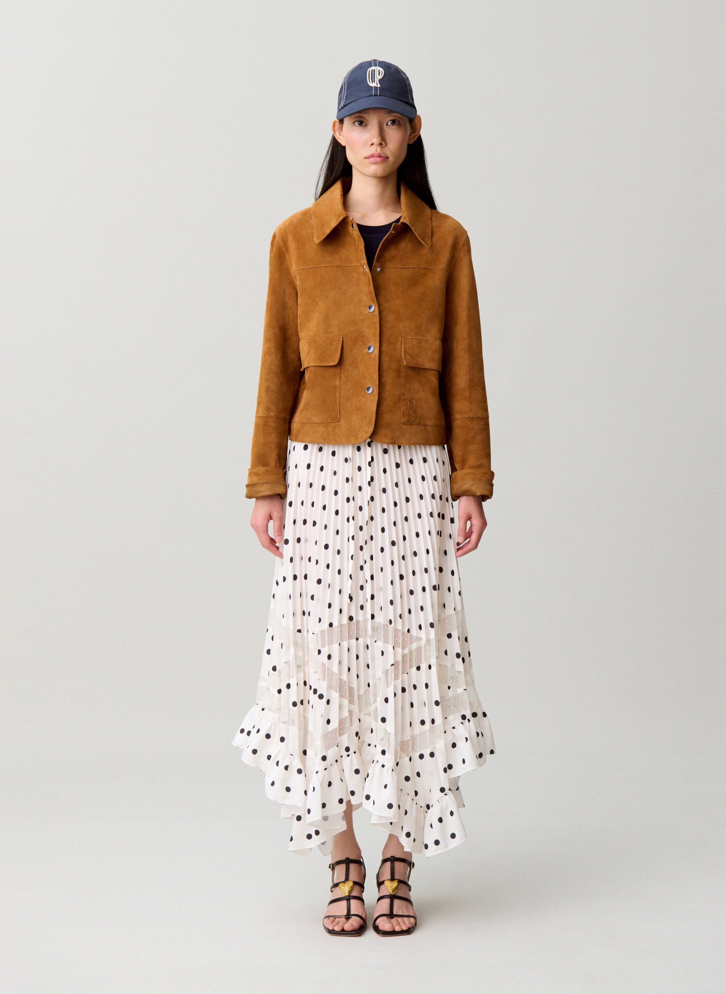 Asymmetrischer langer Rock mit Punkten CLAUDIE PIERLOT Mehrfarbig