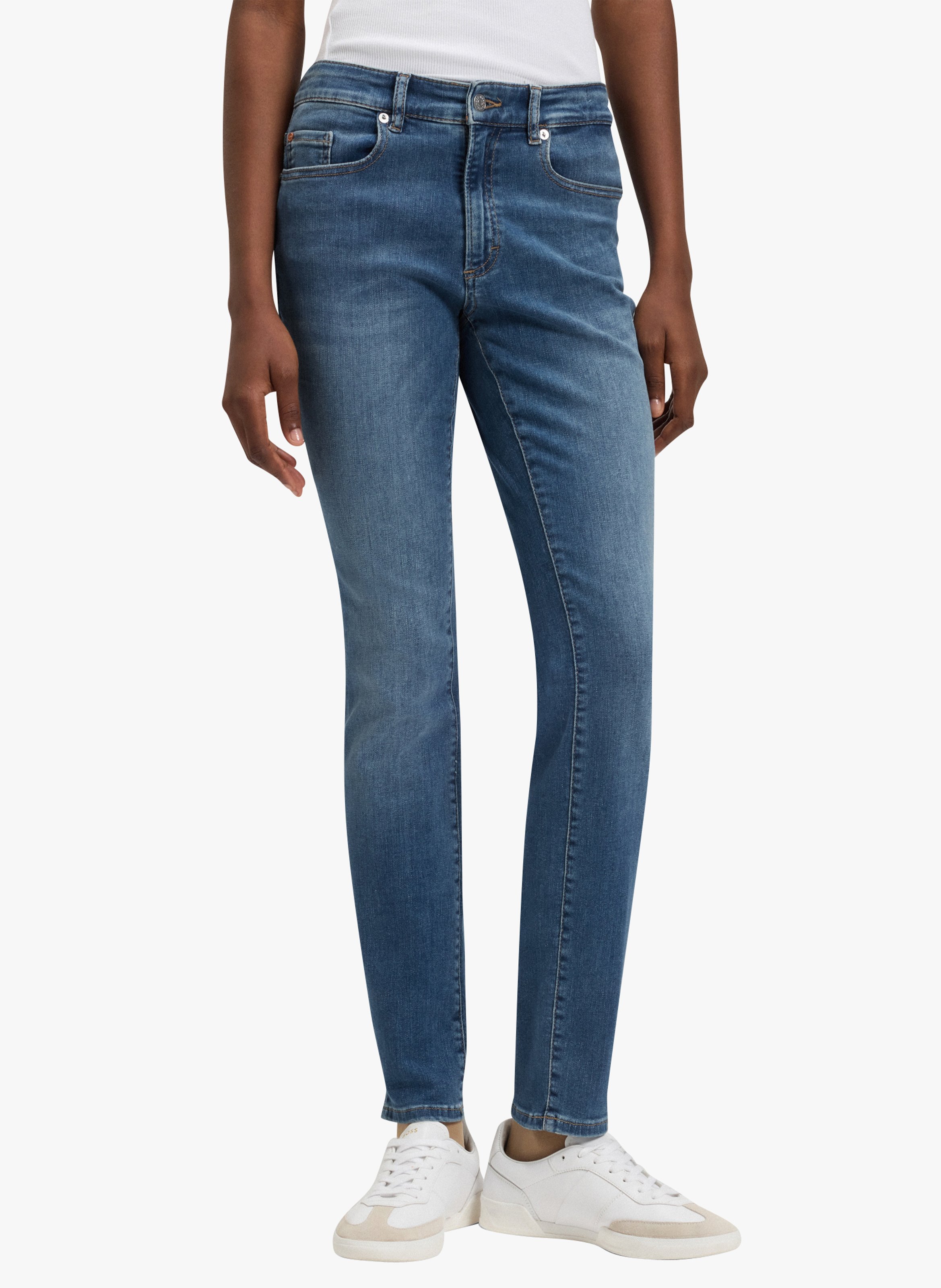 Jean slim en coton mélangé BOSS Bleu