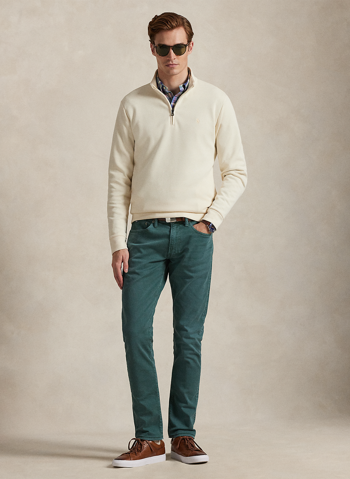 Straight high-neck cotton-blend sweater POLO RALPH LAUREN White