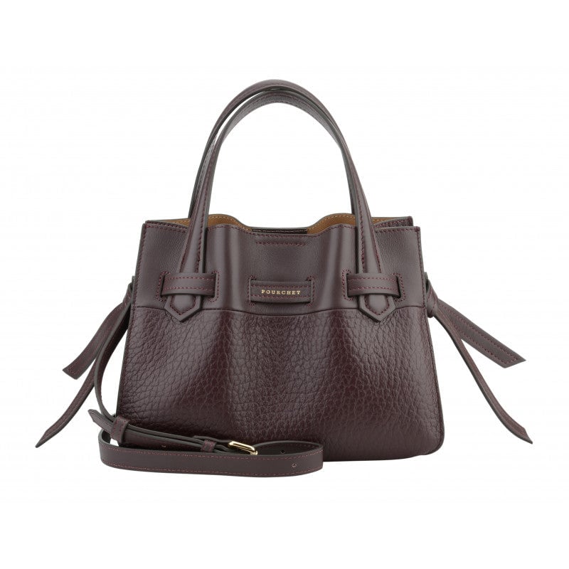 Calfskin leather handbag POURCHET Red