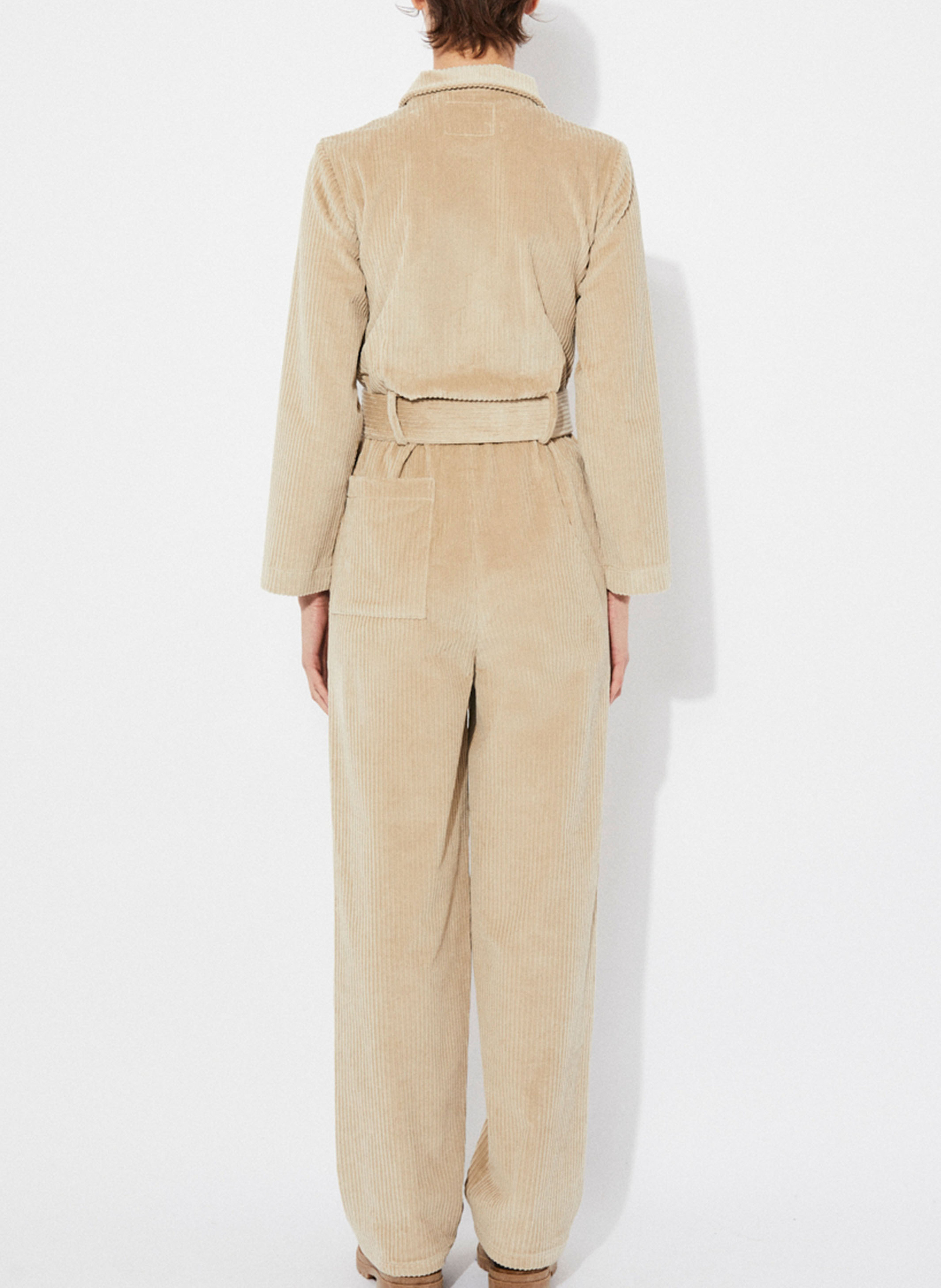 Cotton-blend denim shirt with classic collar RITA ROW Beige