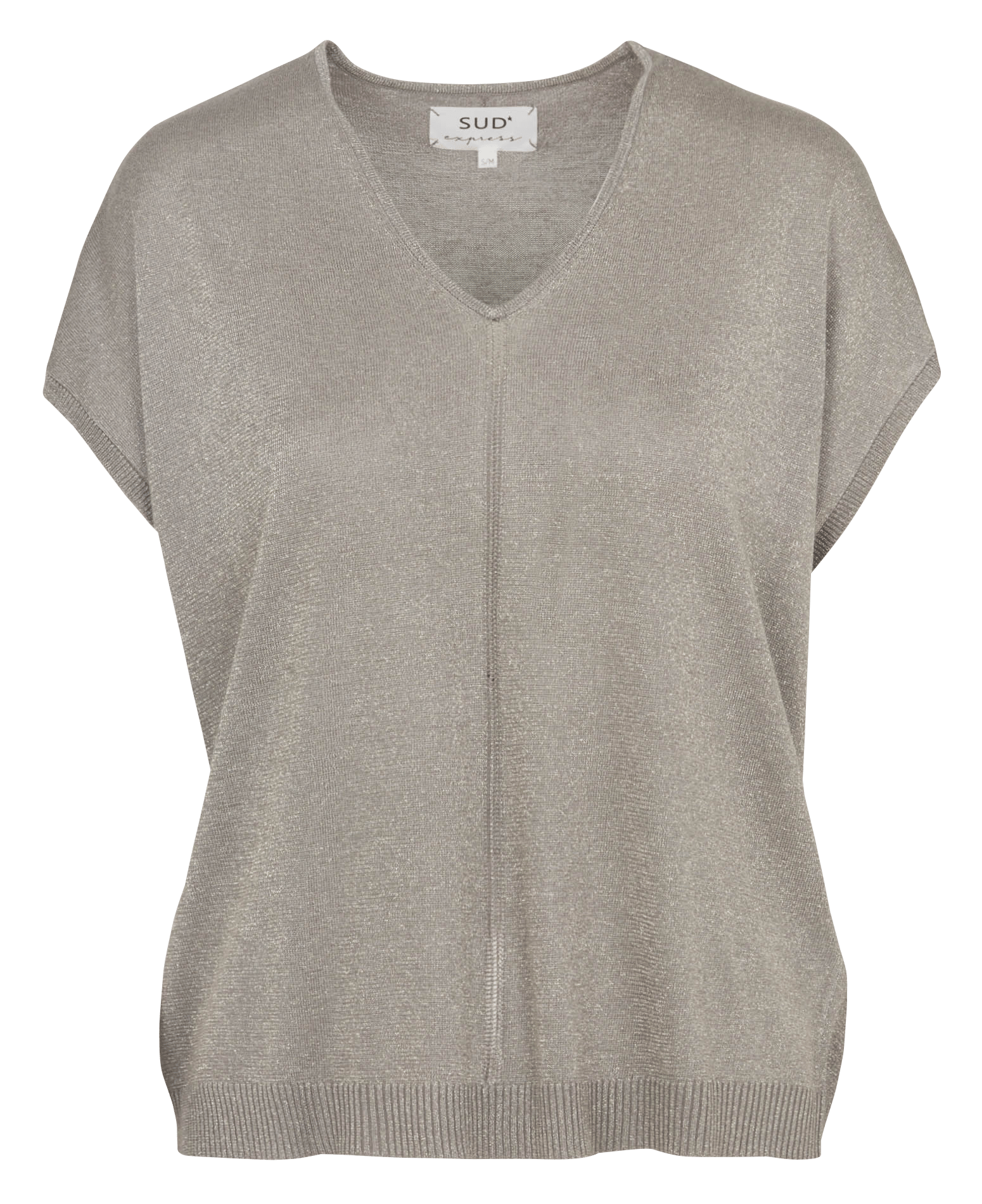 Ruime V-hals trui met pailletten SUD EXPRESS Groen