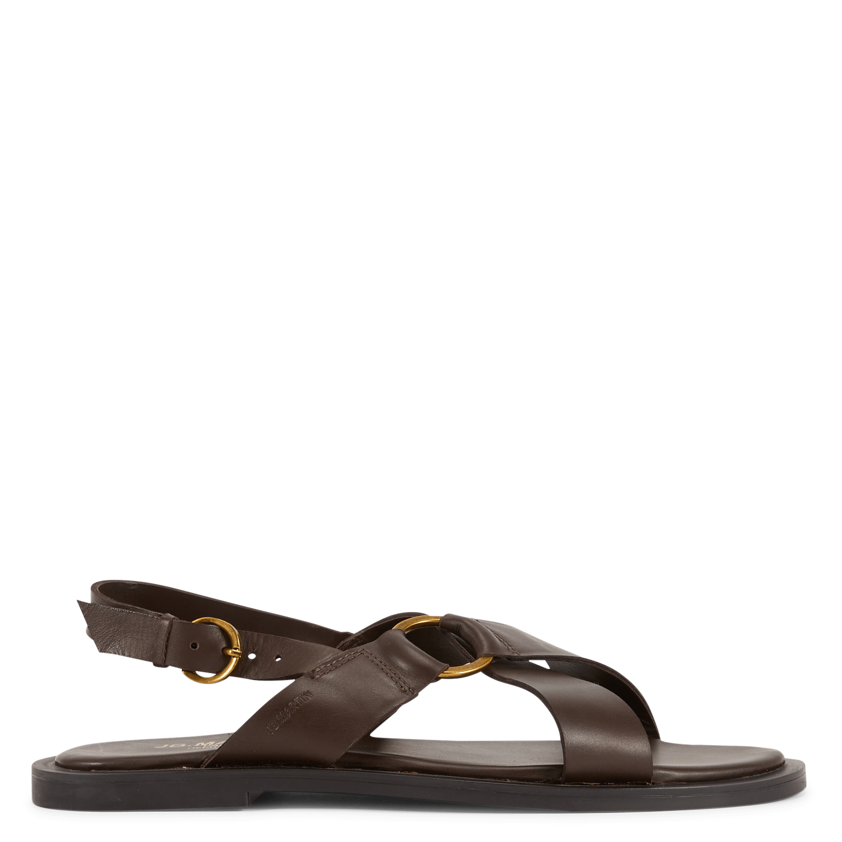 Avarca Berlin - Flache Ledersandalen mit Samt JB MARTIN Braun