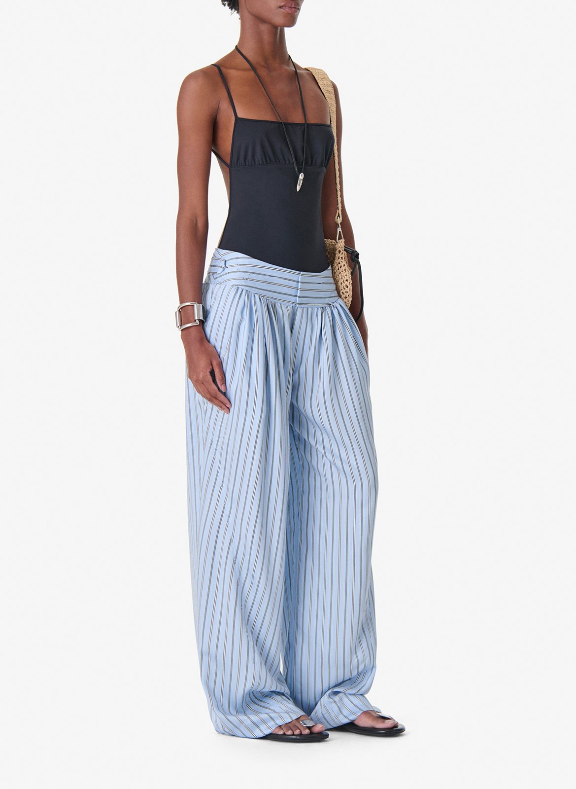 Rechte broek met strepen  IRO Blauw