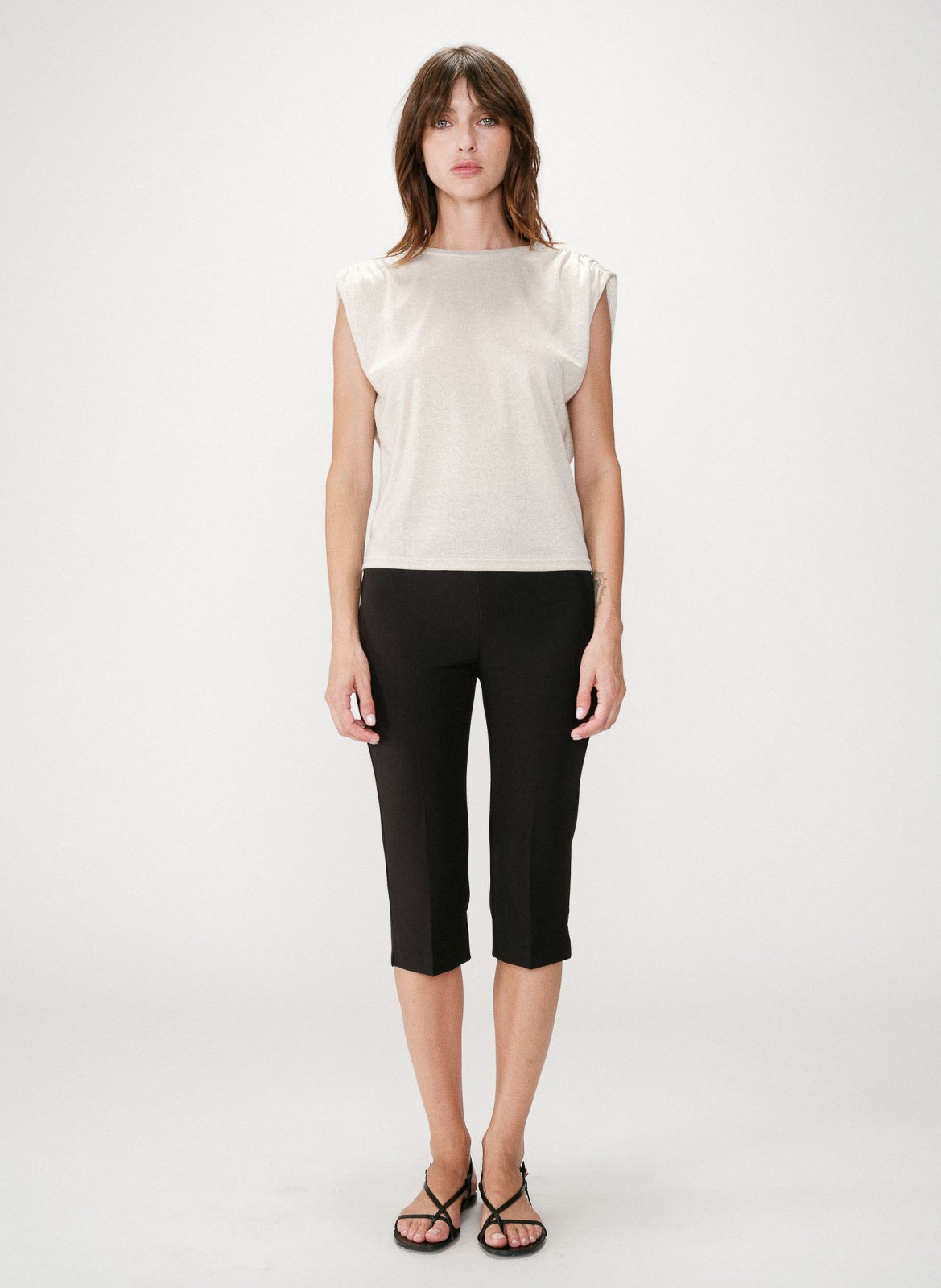 Einfarbiges Langarm-Top mit Rundhalsausschnitt GRACE ET MILA Silber