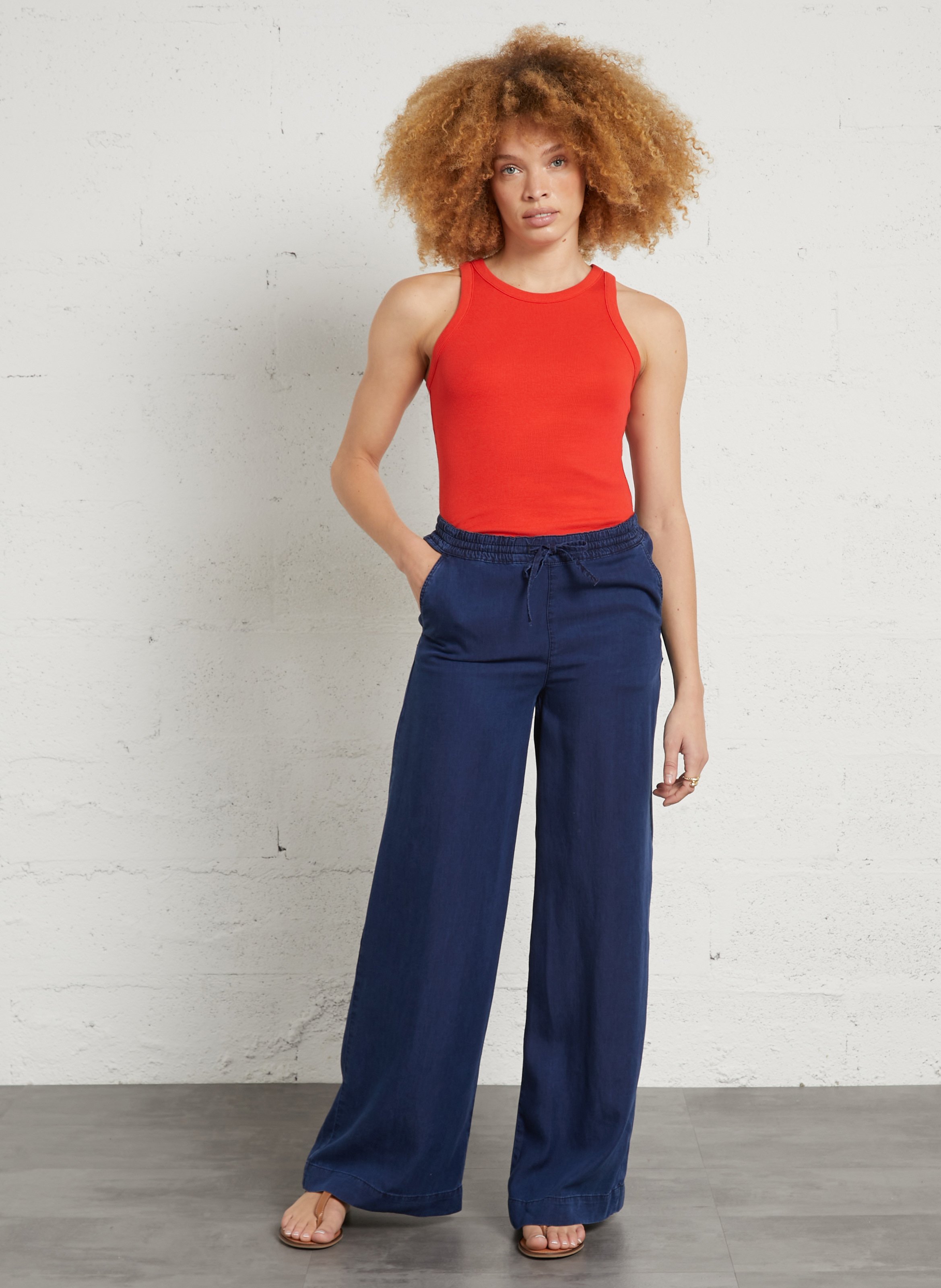 Pantalon large  MAISON 123 Bleu