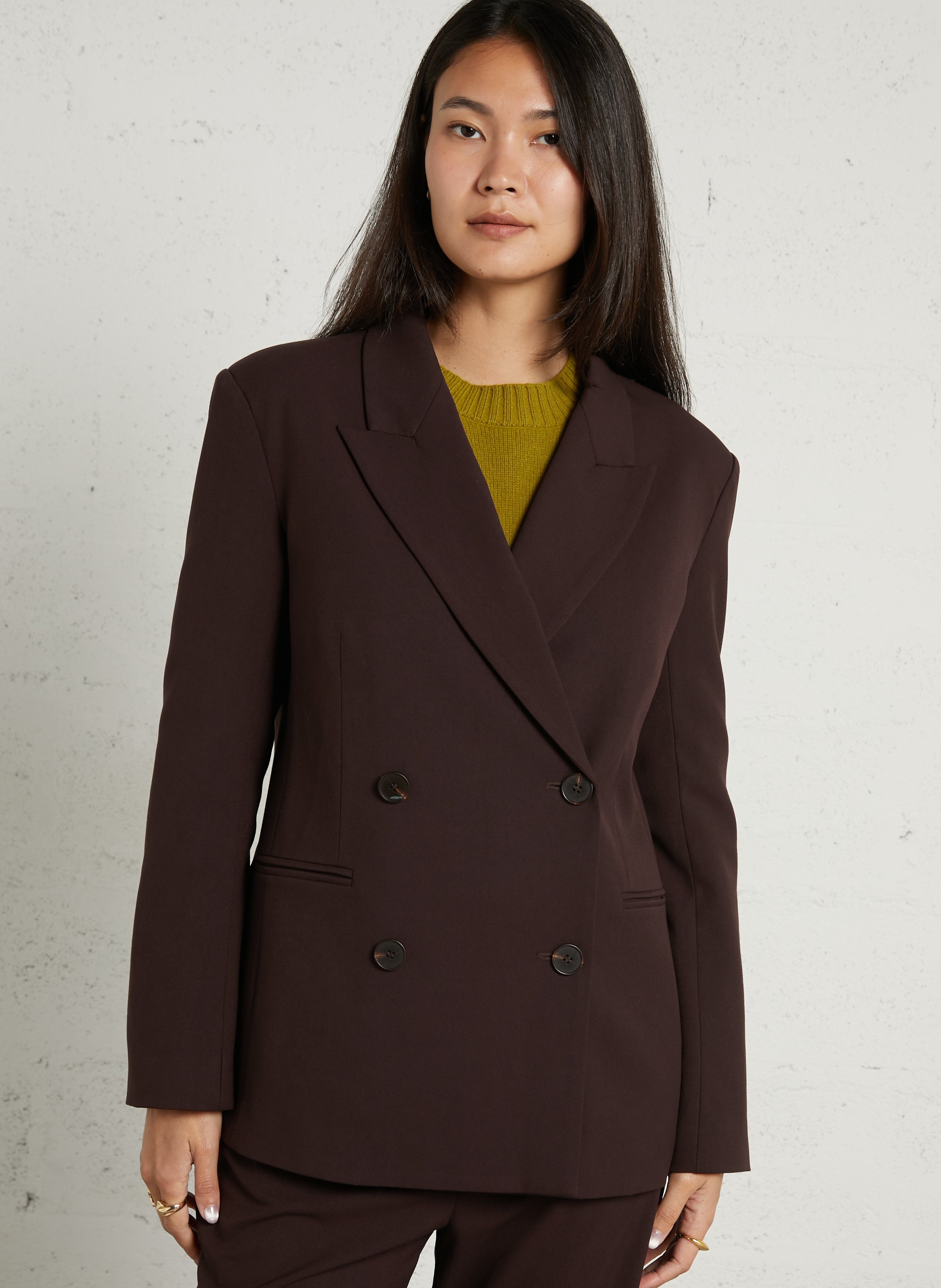 Straight-cut blazer SUNCOO Plums