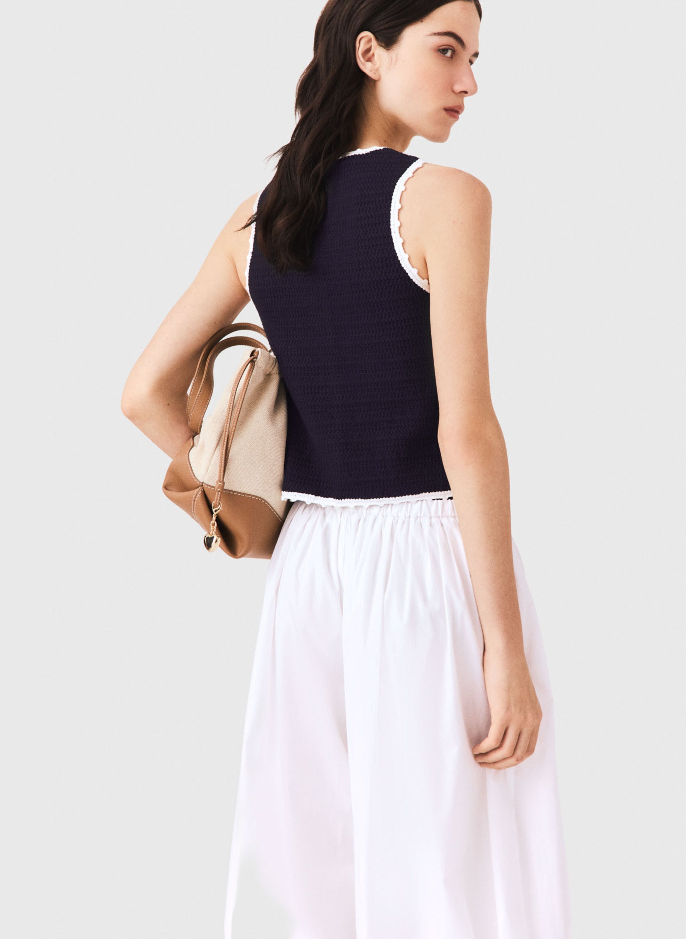 Top ajustée en maille  MAJE Bleu