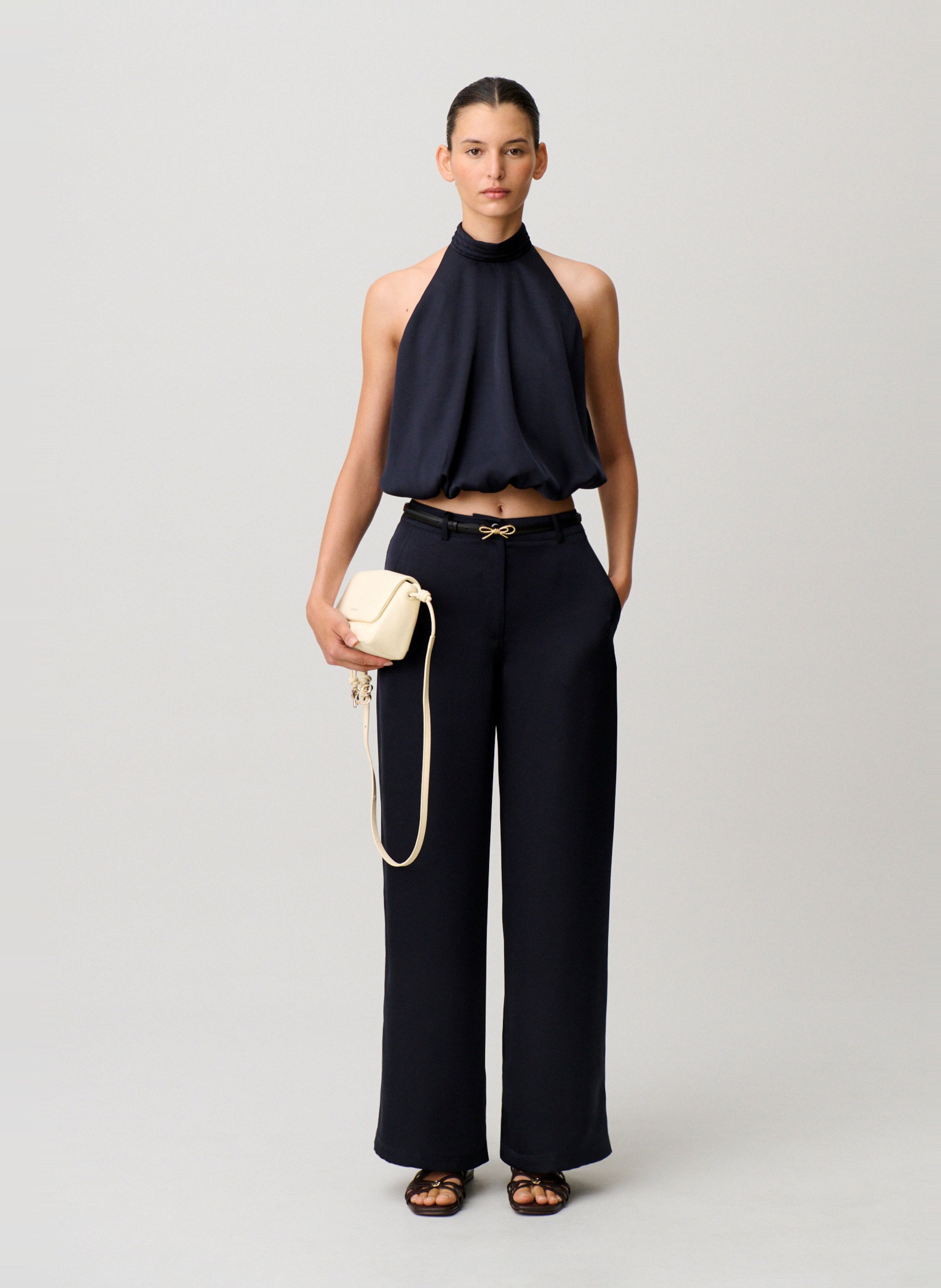 Top sans manches dos nu uni CLAUDIE PIERLOT Bleu