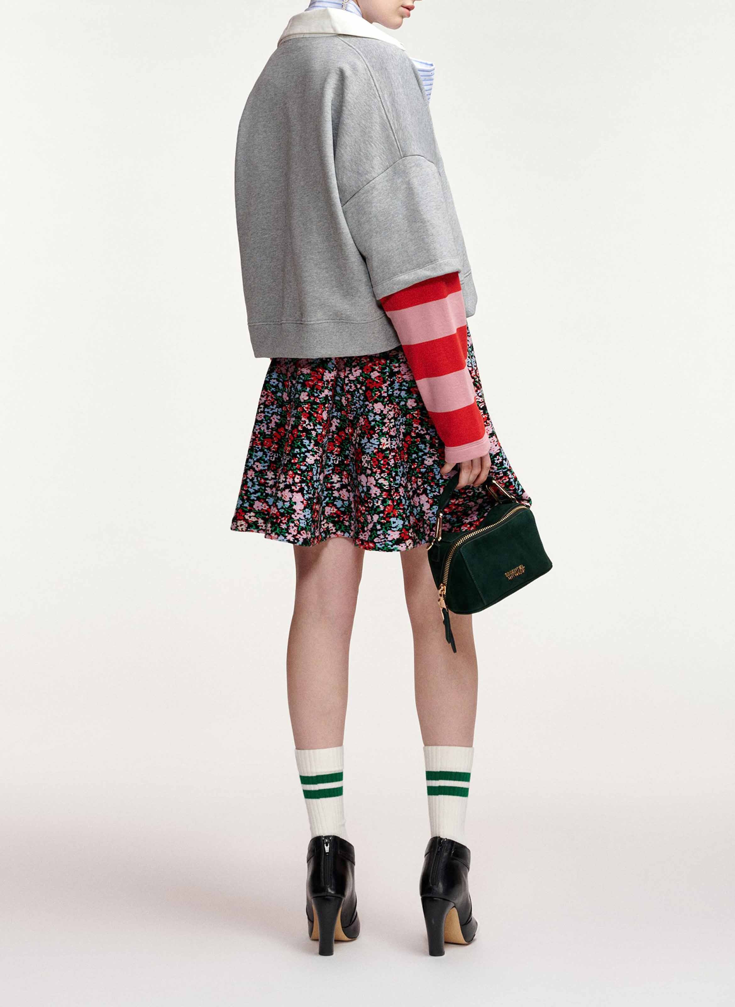 Gerade geschnittenes Baumwoll-Sweatshirt mit Polokragen ESSENTIEL ANTWERP Grau