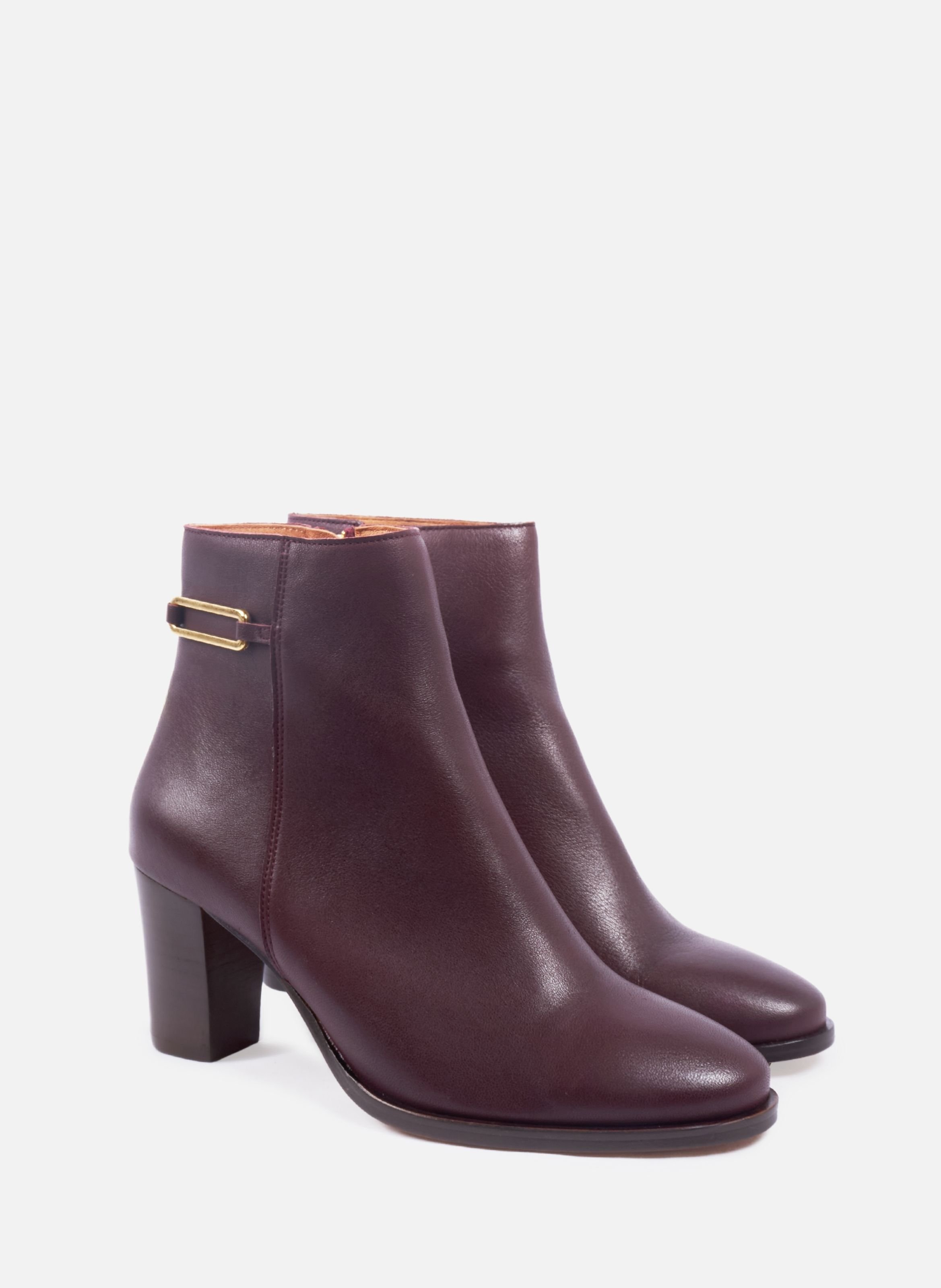 Bottines bijoux talon zélie cuir JULES & JENN Red