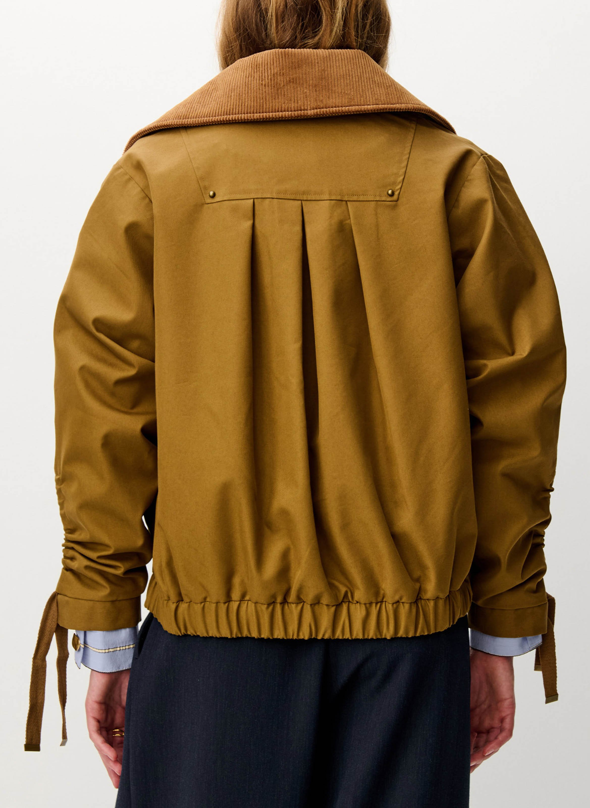 Blouson oversize col classique en coton mélangé SESSUN Marron